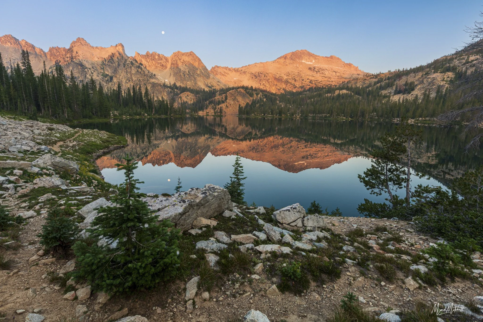 Sawtooth Mountains Reflection in Alice Lake