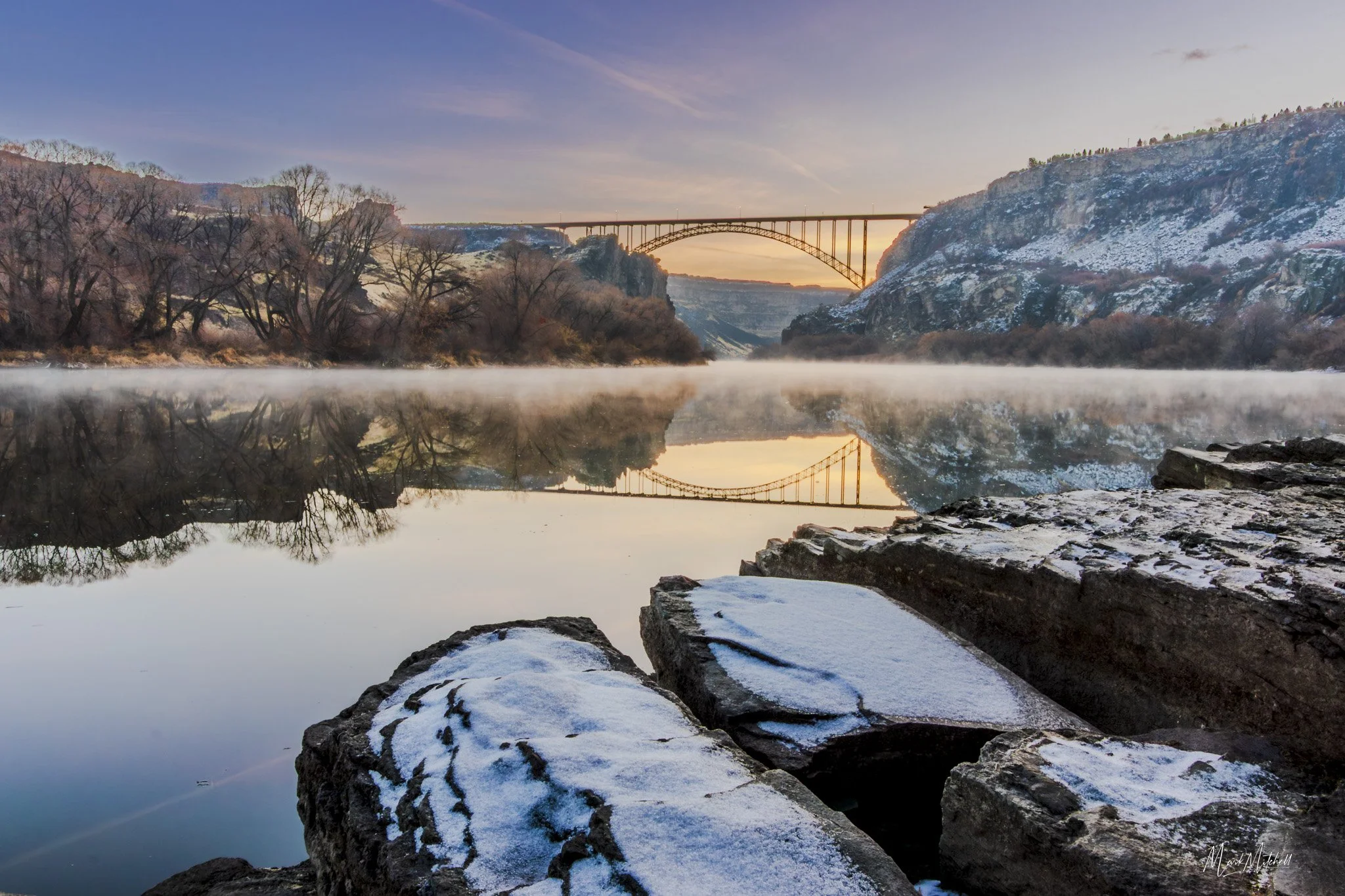 Perrine Bridge Reflection in Winter
