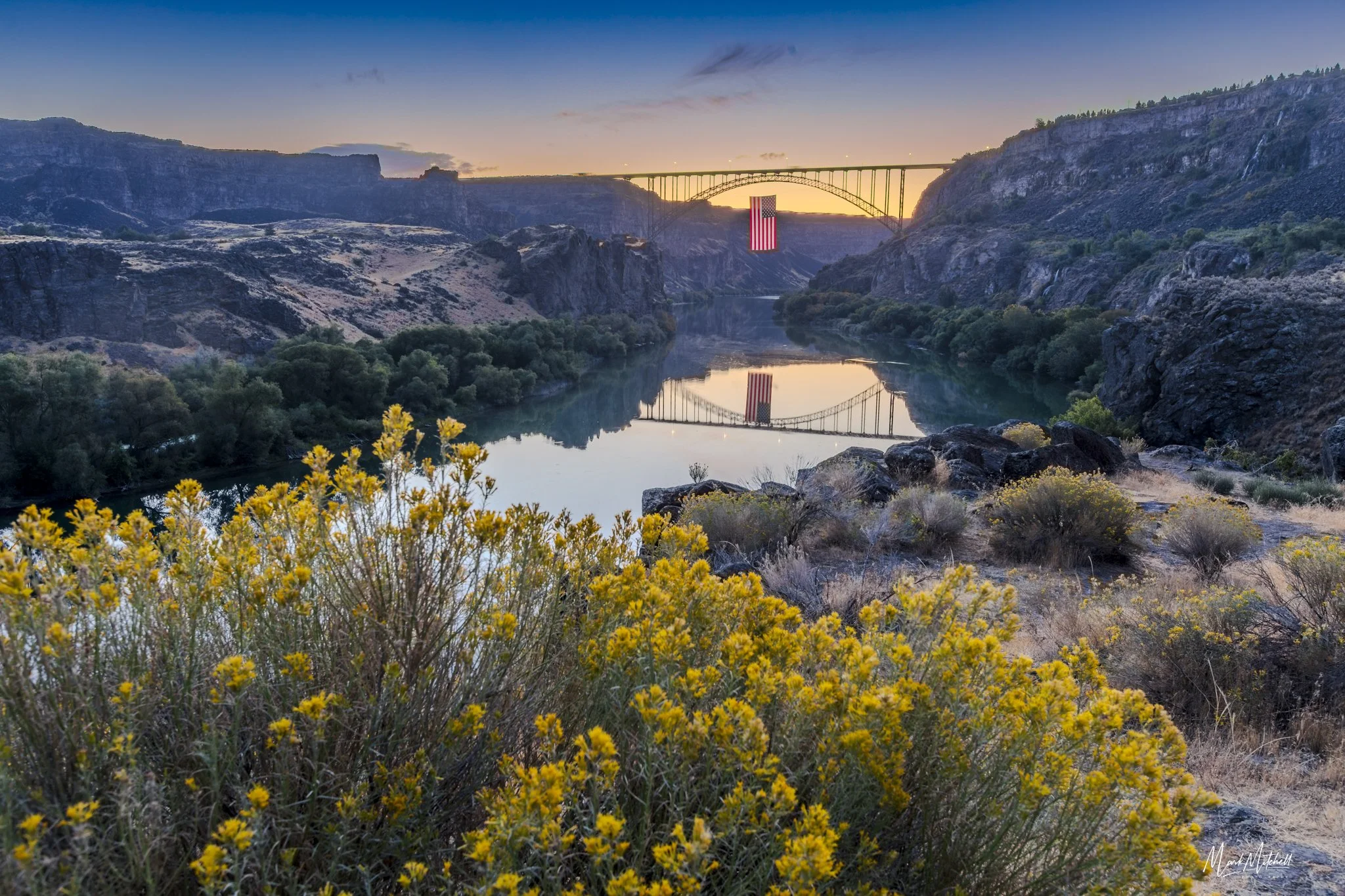Perrine Bridge 9/11 Memorial with Rabbit Brush | Twin Falls, Idaho