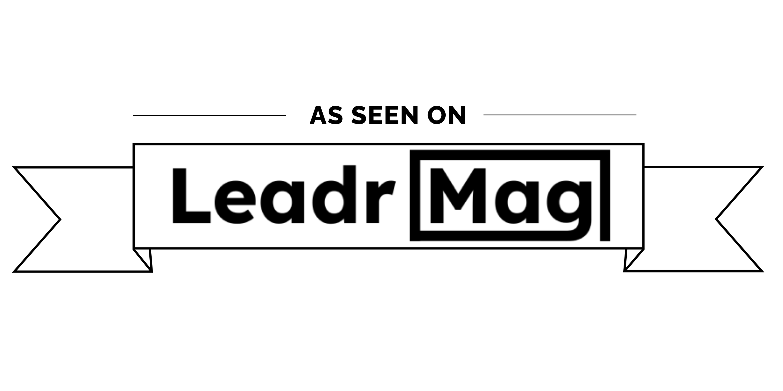 Logo with the text 'LedarMag' in black on a white background, with a ribbon banner design.