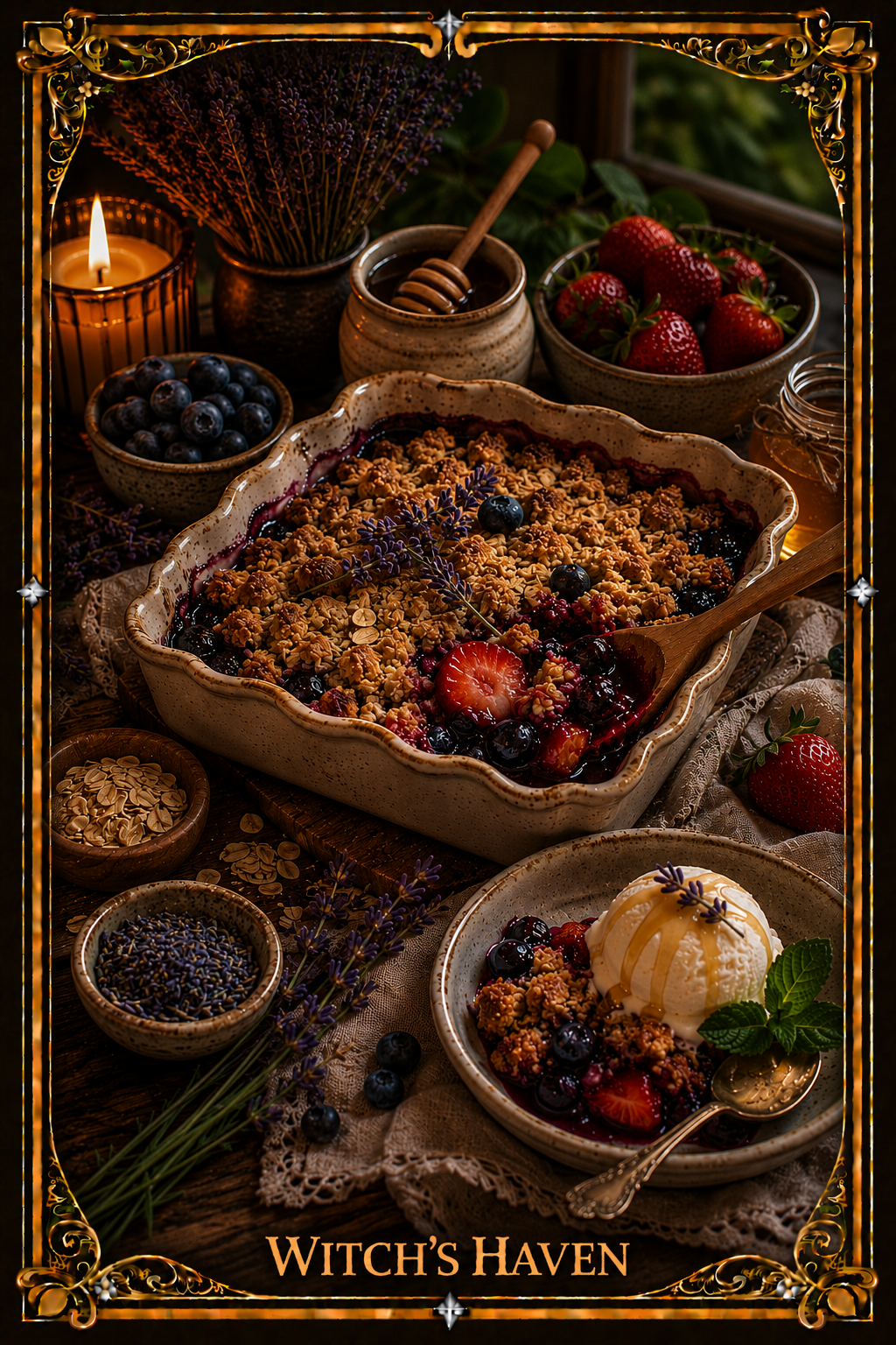Honey Lavender Berry Crumble