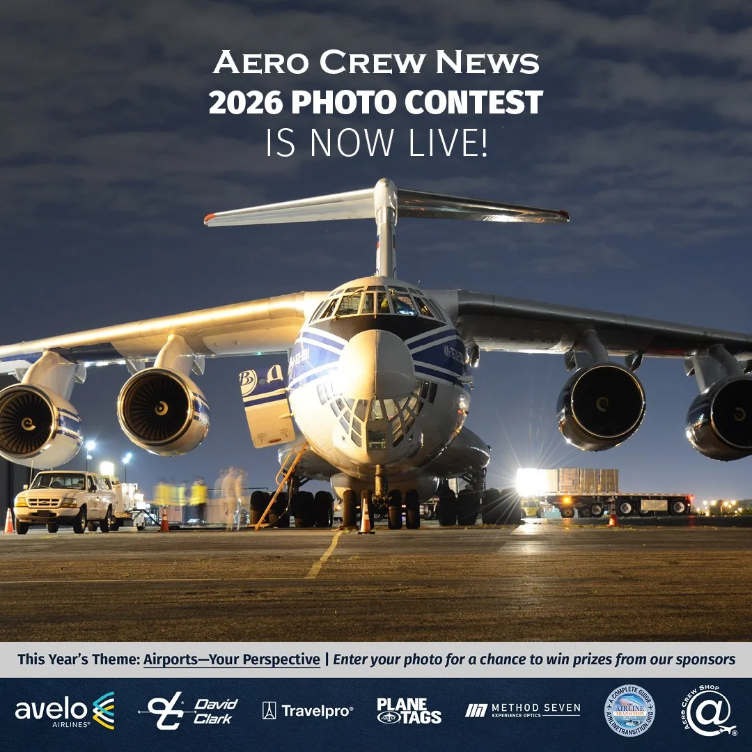 Fabulous prizes, from Avelo, a David Clark&reg; headset, Travelpro&reg;, PlaneTags by MotoArt, and more await winners in the Aero Crew News&rsquo; 2026 Photo Contest. From the link below, submit your entries for the theme: AIRPORTS&ndash;&ndash;YOUR 