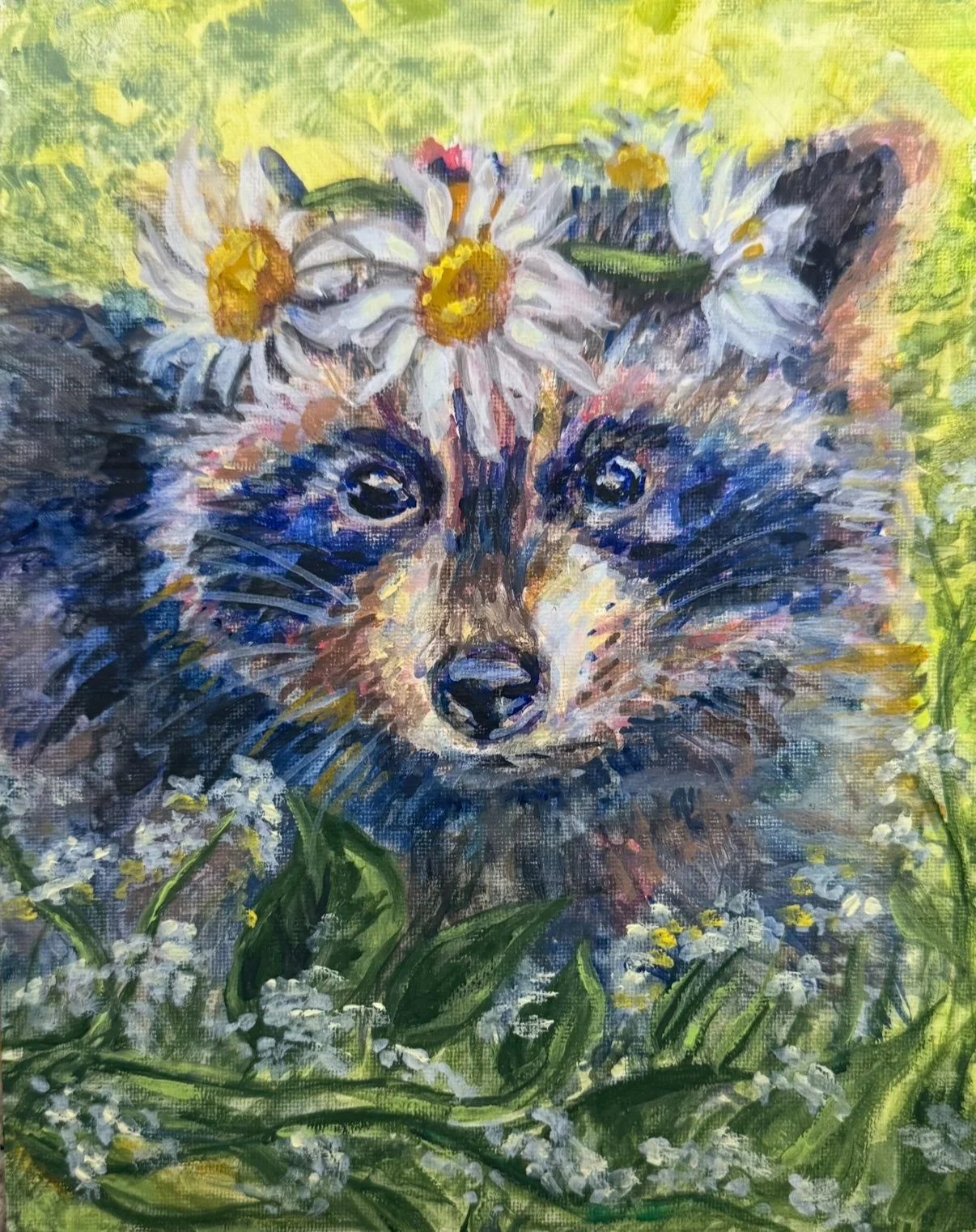 "Trash Daisy" 8x10, Guache, 2025