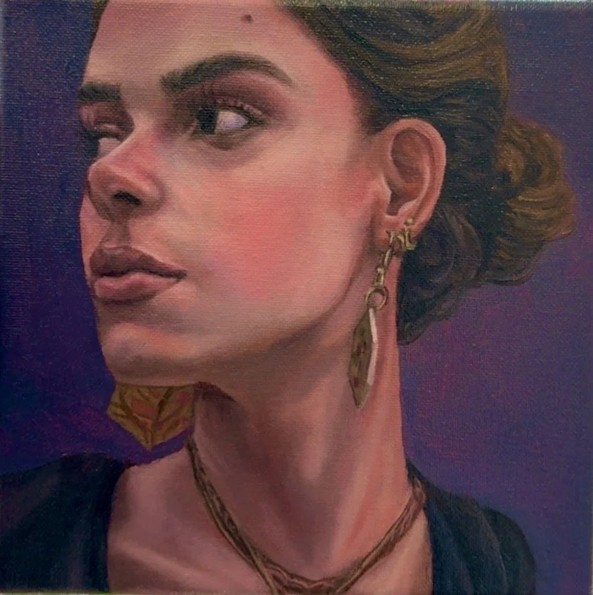 Self Portrait, 8x8, Oil, 2026
