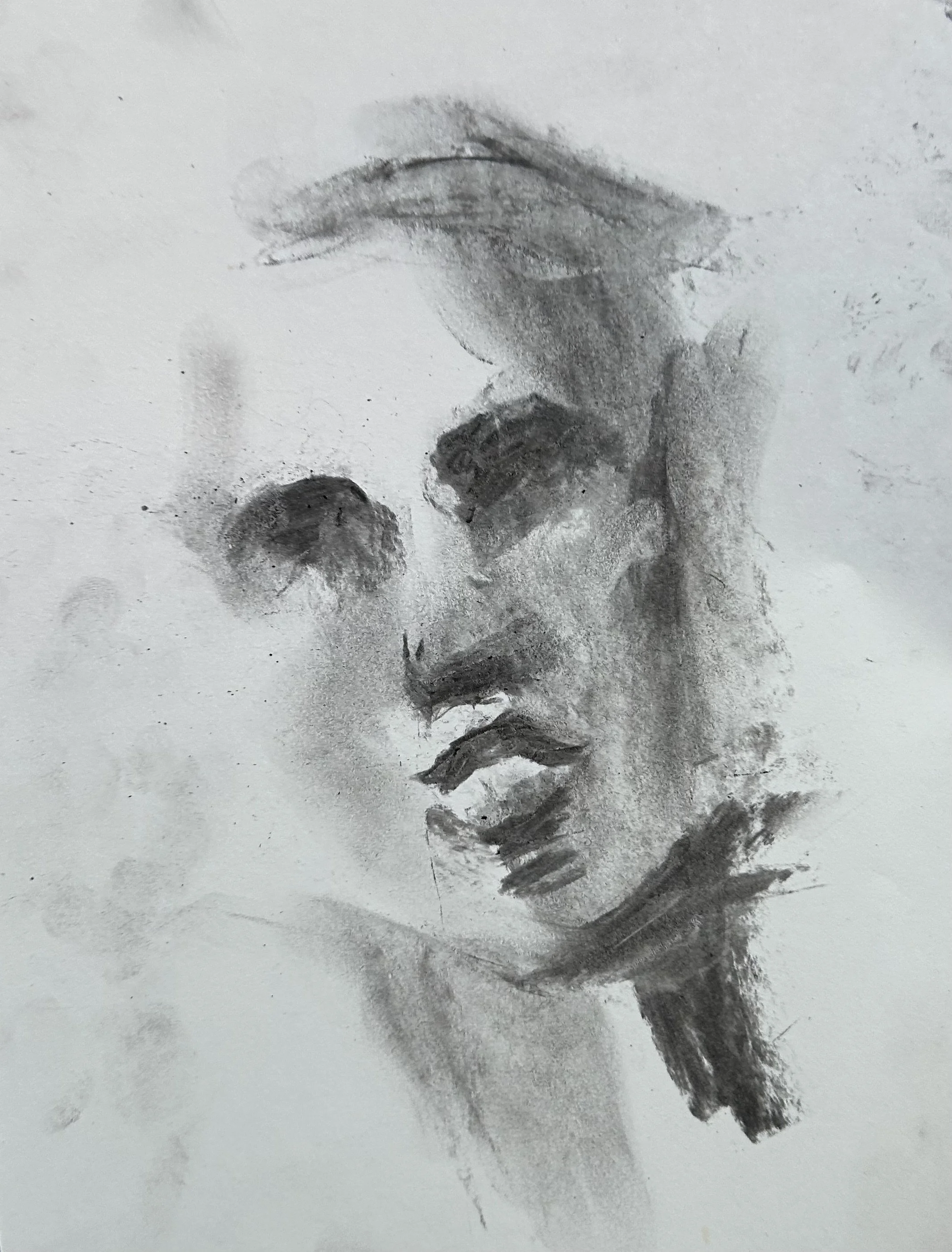 "Ponder" 4x6, Charcoal, 2024