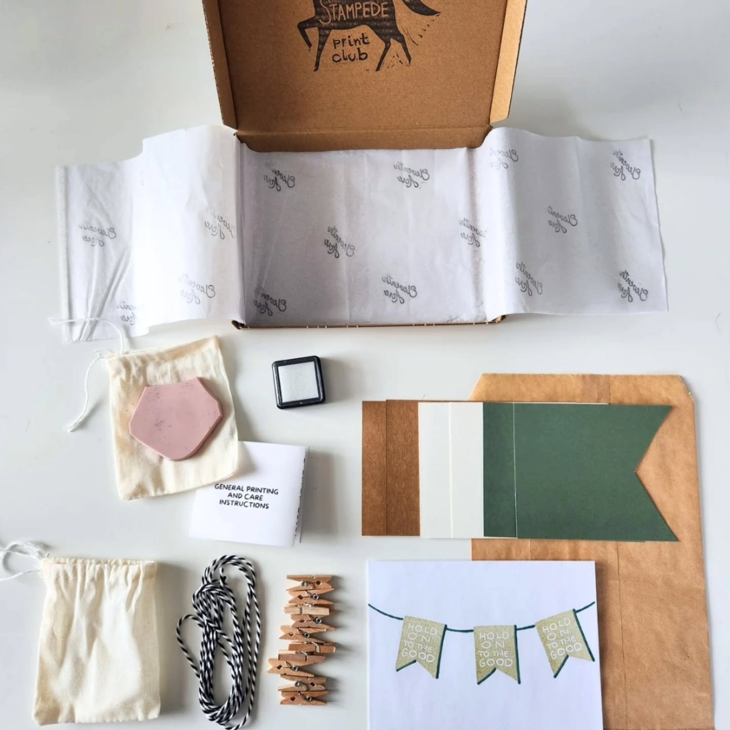 Stampede Print Club March box sneak peek!

March Theme: Hold on to the Good
Theres a lot of bad in the world right now. Maybe you need a reminder of the good things in life?  If so, I got you!

WHATS IN THE BOX LADY?! Okay...a *secret* hand-carved bl