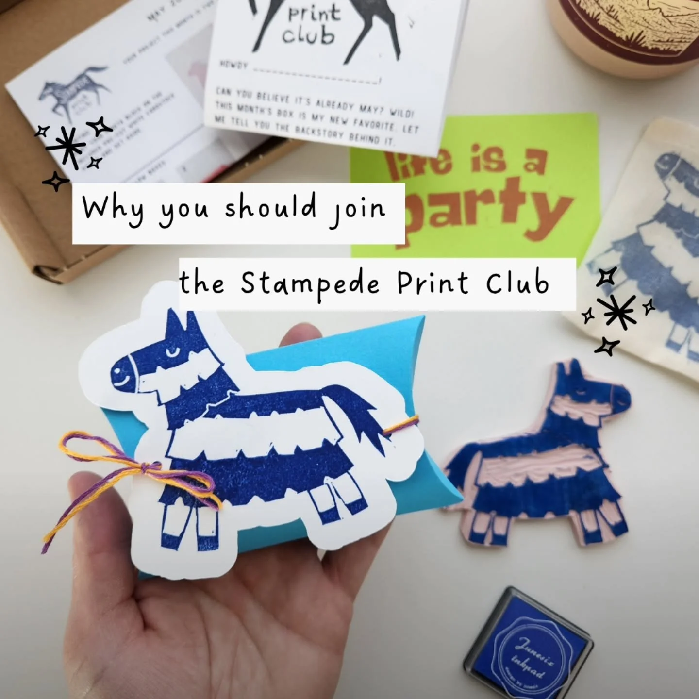 Why you should join the Stampede Print Club🐎

Give yourself time each month where you can create and make and print...without having to decide WHAT to create, HOW it will come together or running around to gather supplies.

Each month I send you a h