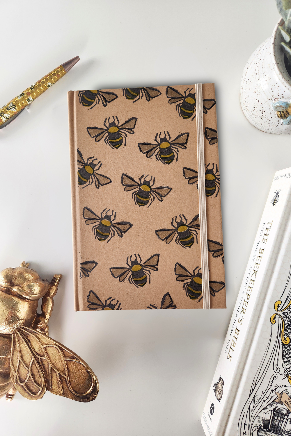 Mini Bees Hardcover Journal