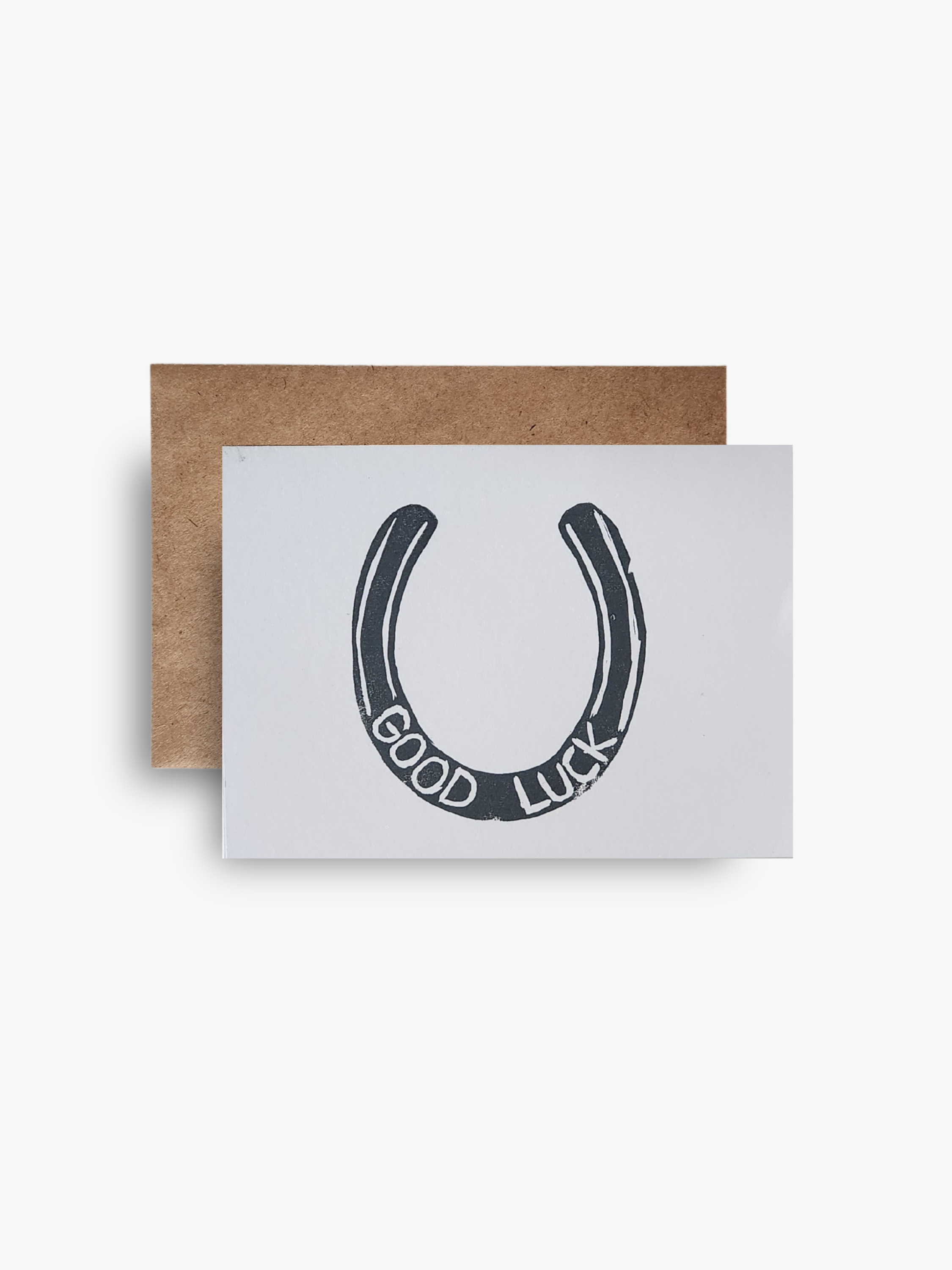 Good Luck Horseshoe Card - Black