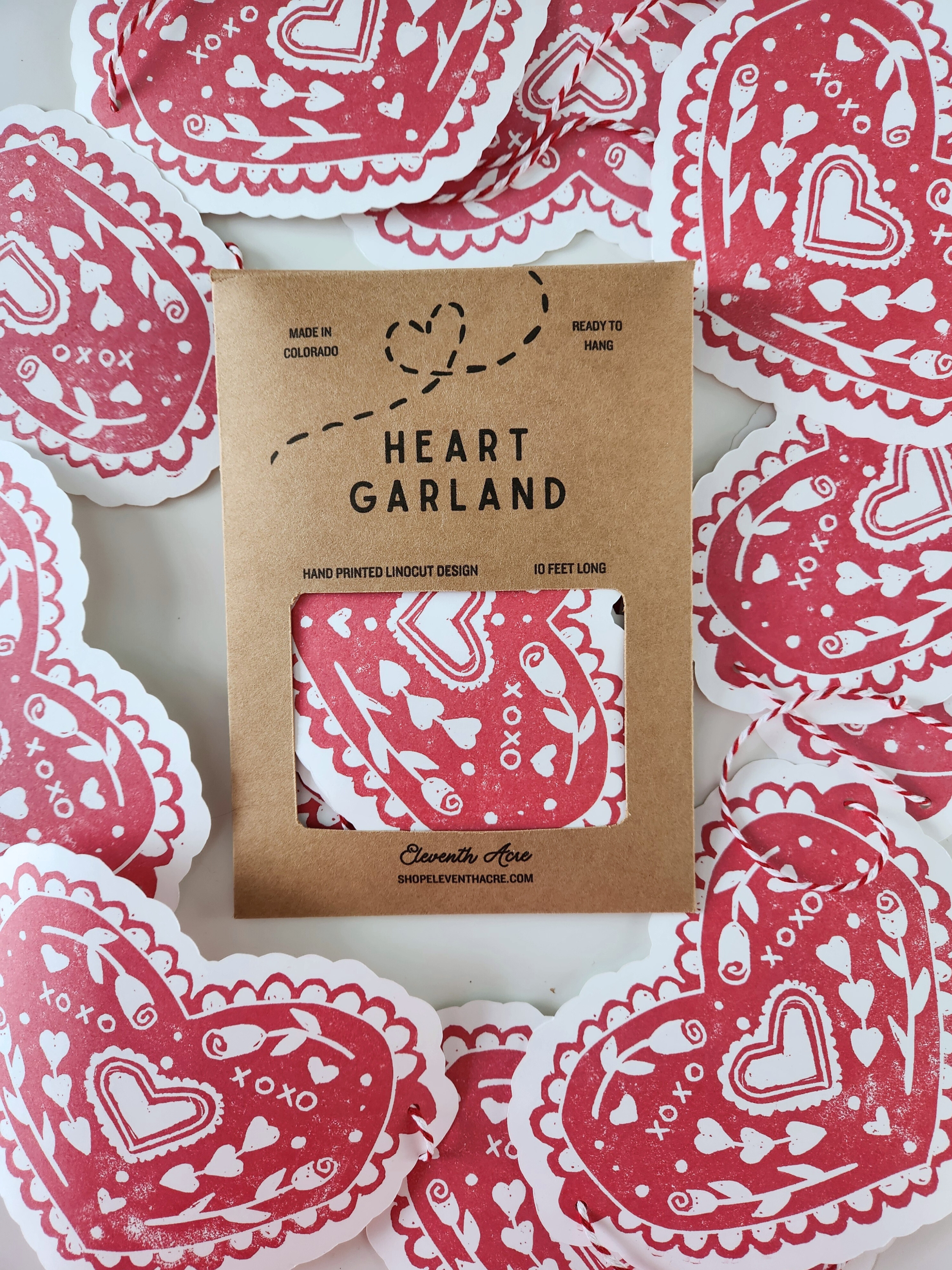 Handprinted Heart Garland