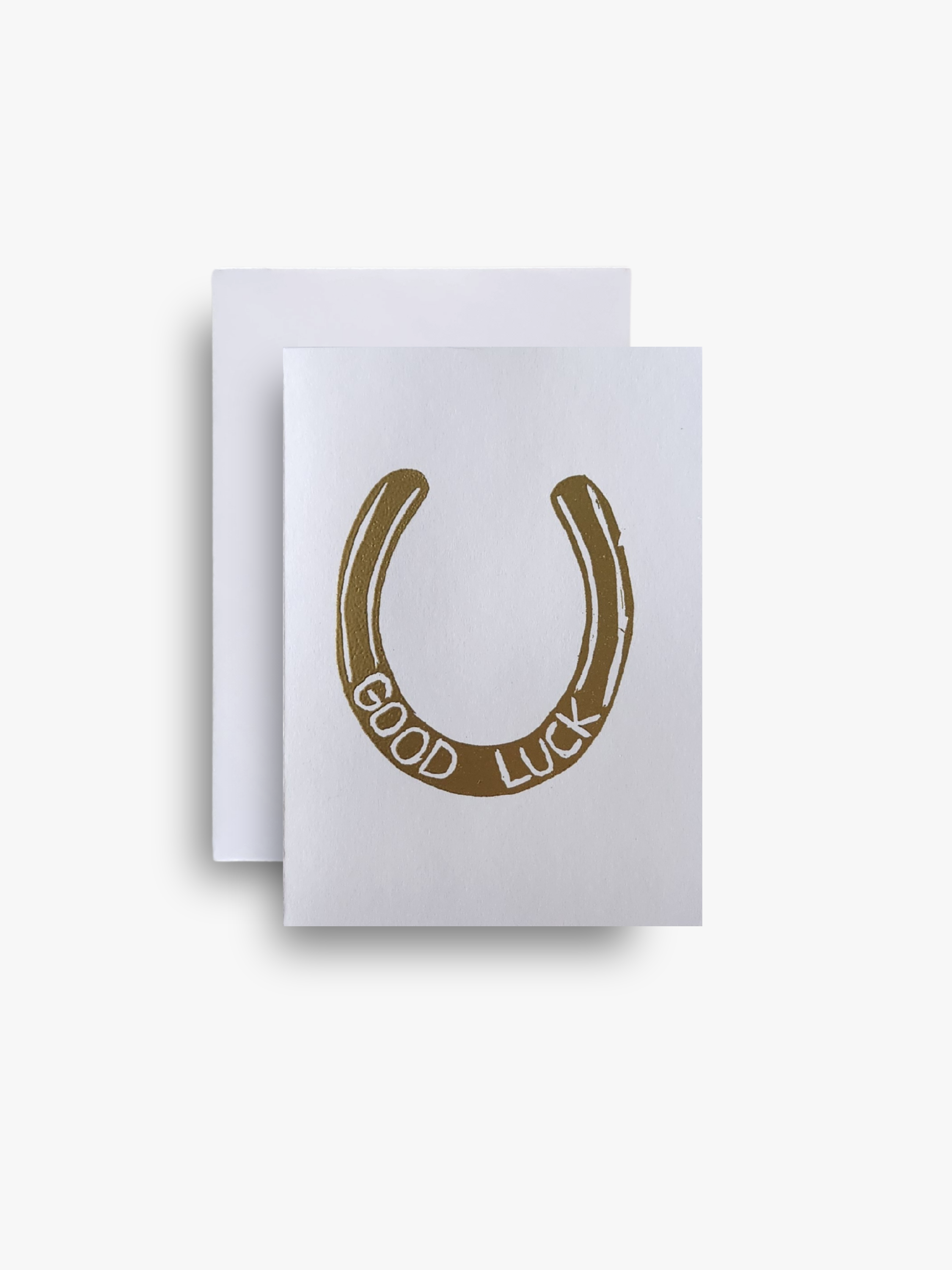 Good Luck Horseshoe Card - Gold