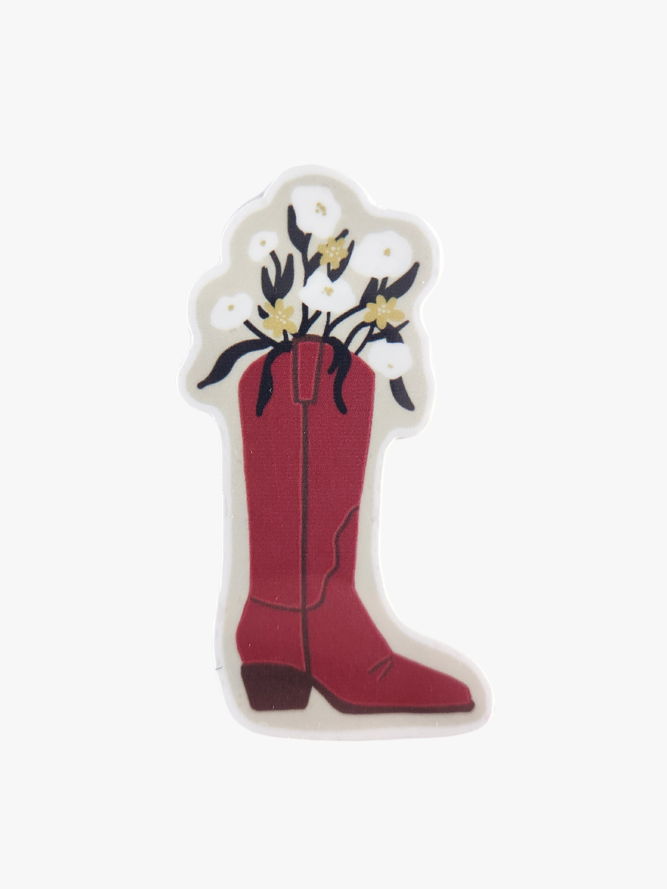 Flowery Cowgirl Boot Sticker