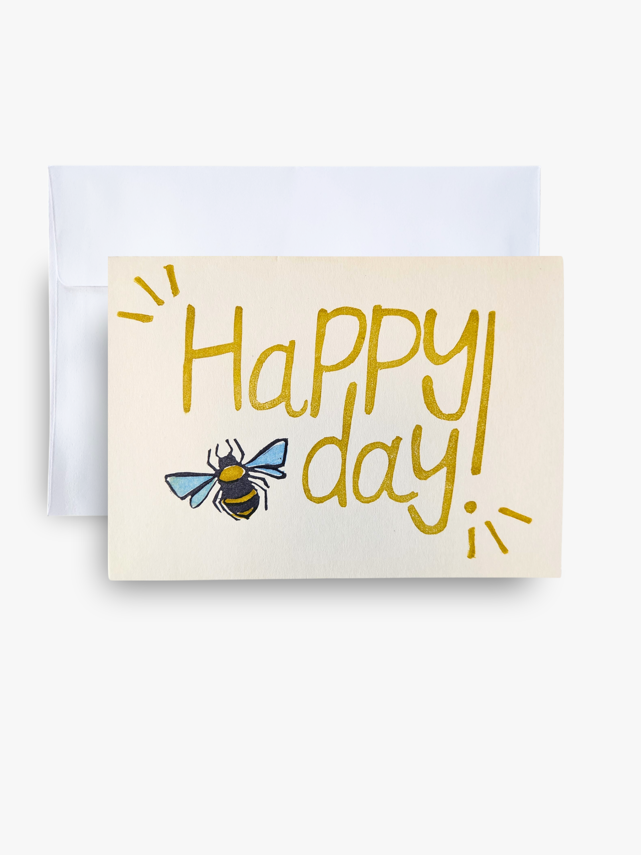 Happy Bee Day Handprinted Card