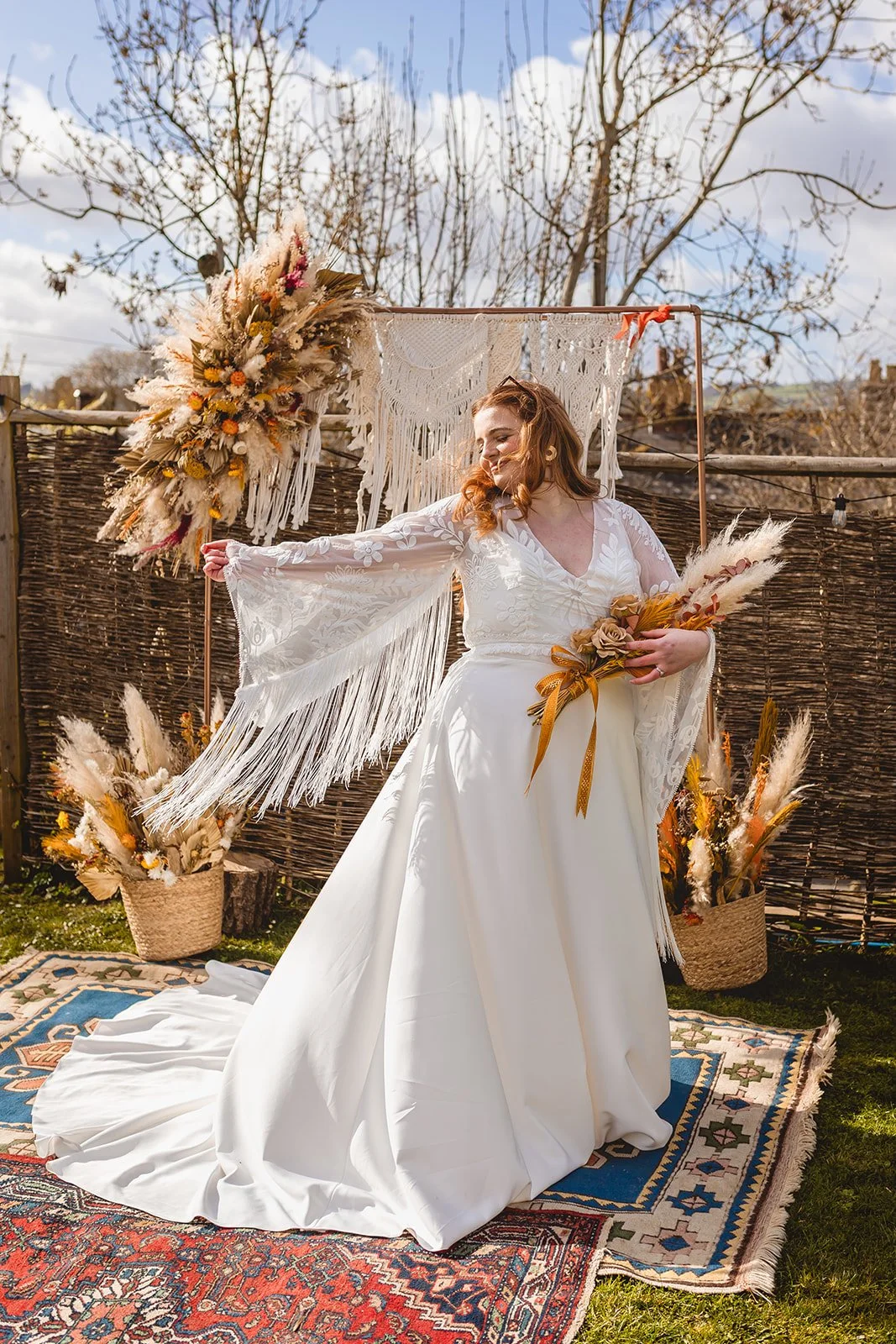 Bride wearing a wedding dress by Bys Viken Bridal