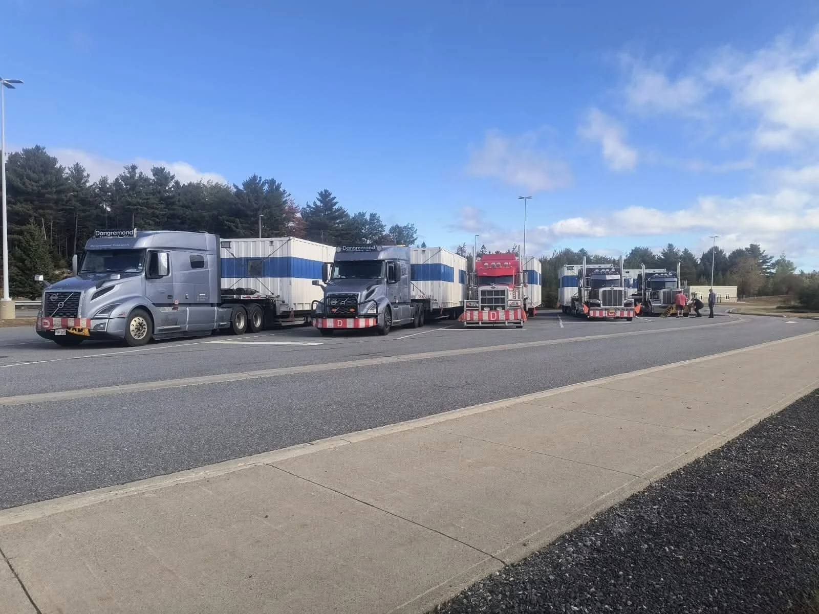 Various Dangremond Transport trucks all parked together
