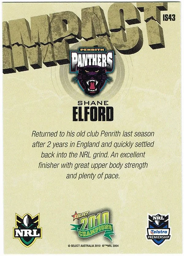 NRL2010SCIS43b_2010_select_NRL_champions_impact_signature_gold_shane_elford_IS43_TCAC.JPG