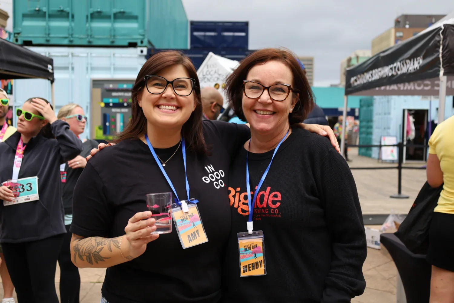Two organizers enjoying the festival