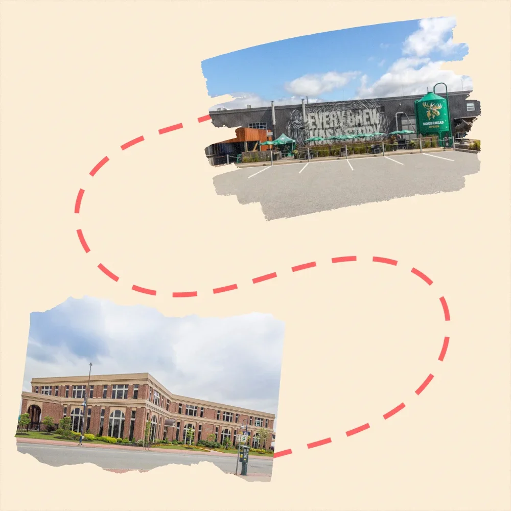 Running route abstracted with venue photos