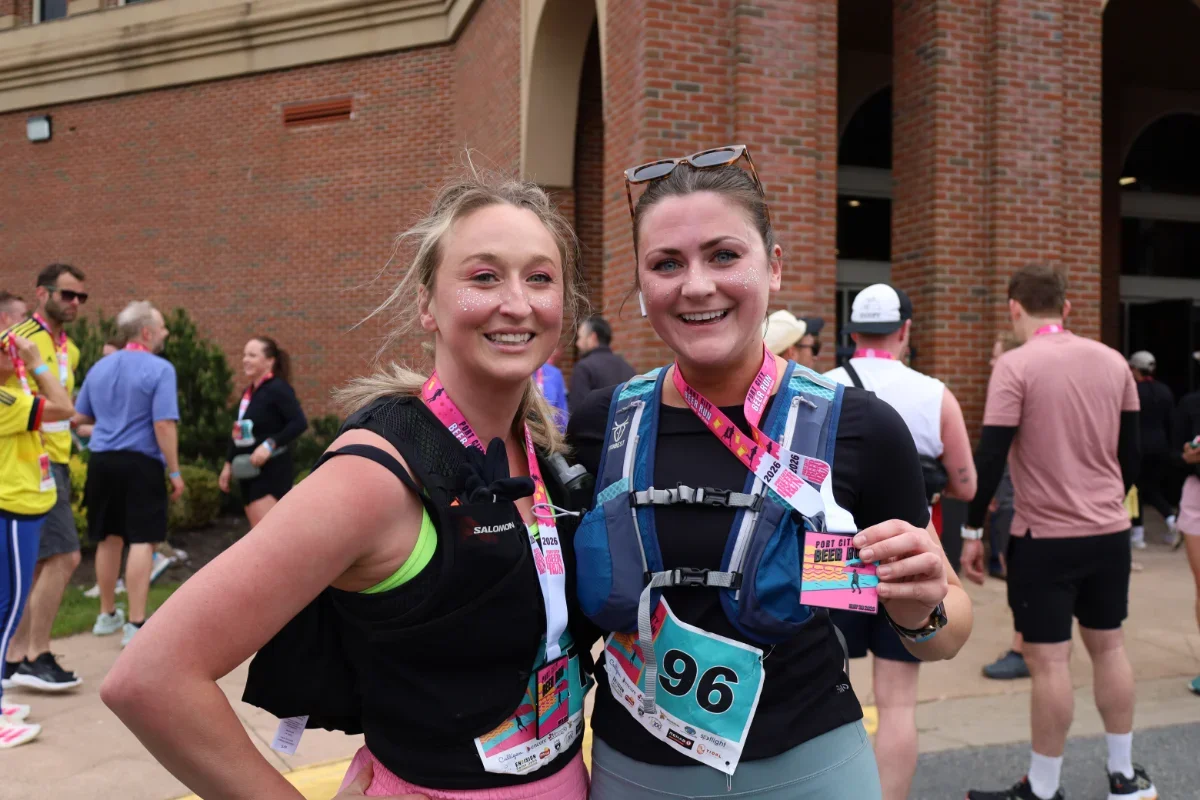Photo of two people after the run