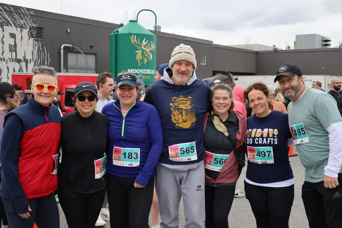 Photo of seven people before the run
