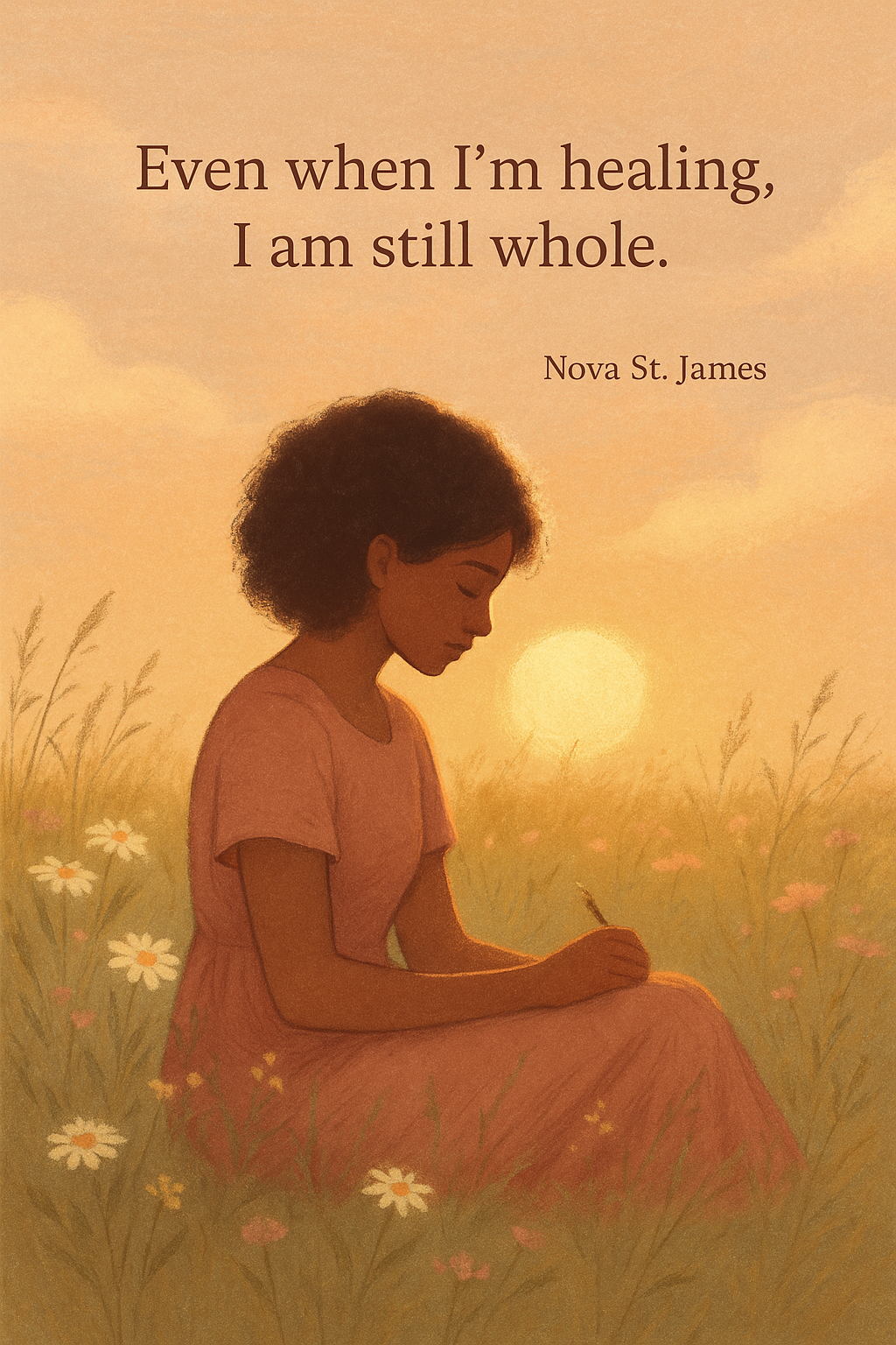 Woman in Wildflower Field — “Even when I’m healing, I am still whole.”