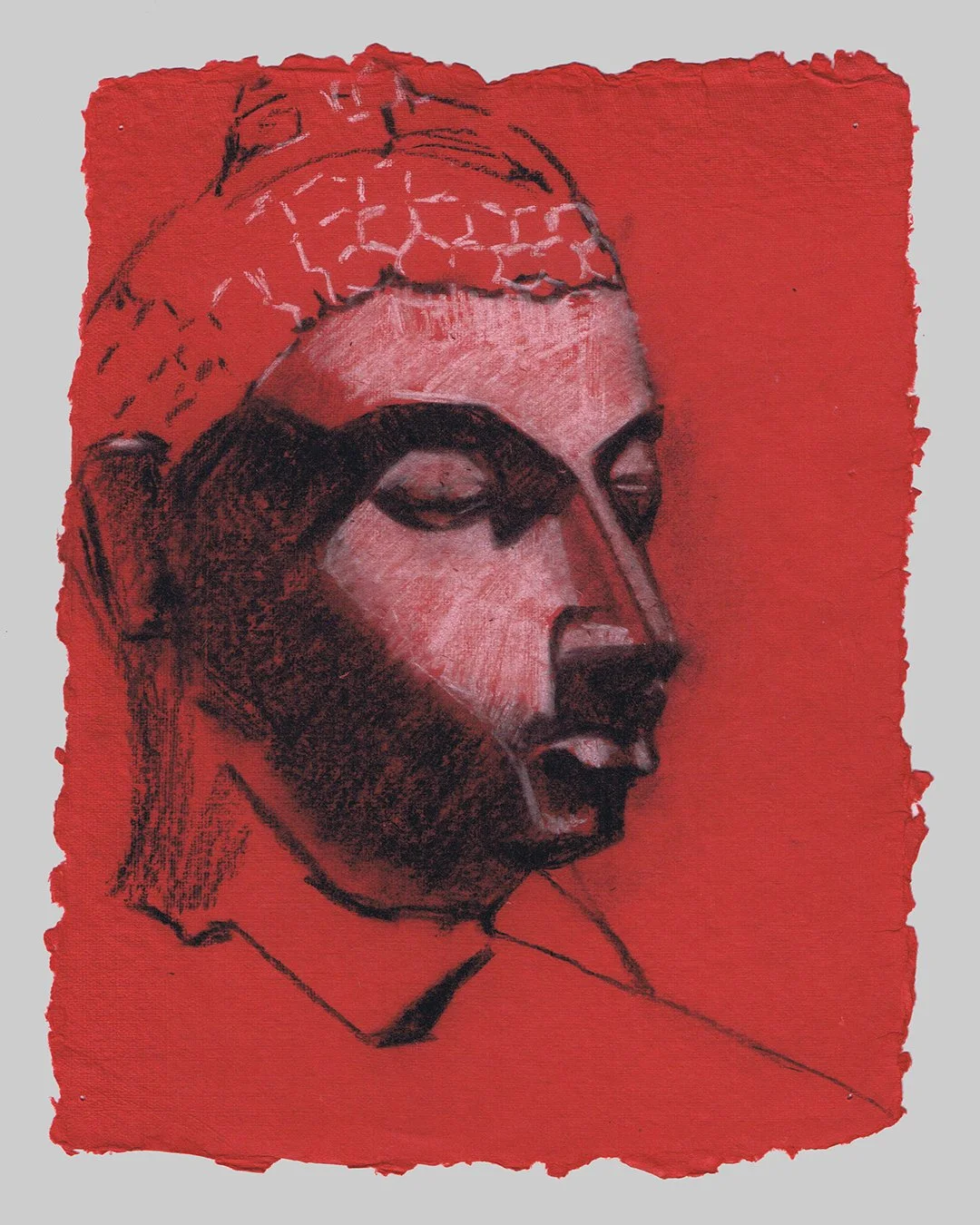 Richard Moss, Buddah head detail
320-550, 2025, Charcoal and chalk on paper, 8.3 x 11.7 inches