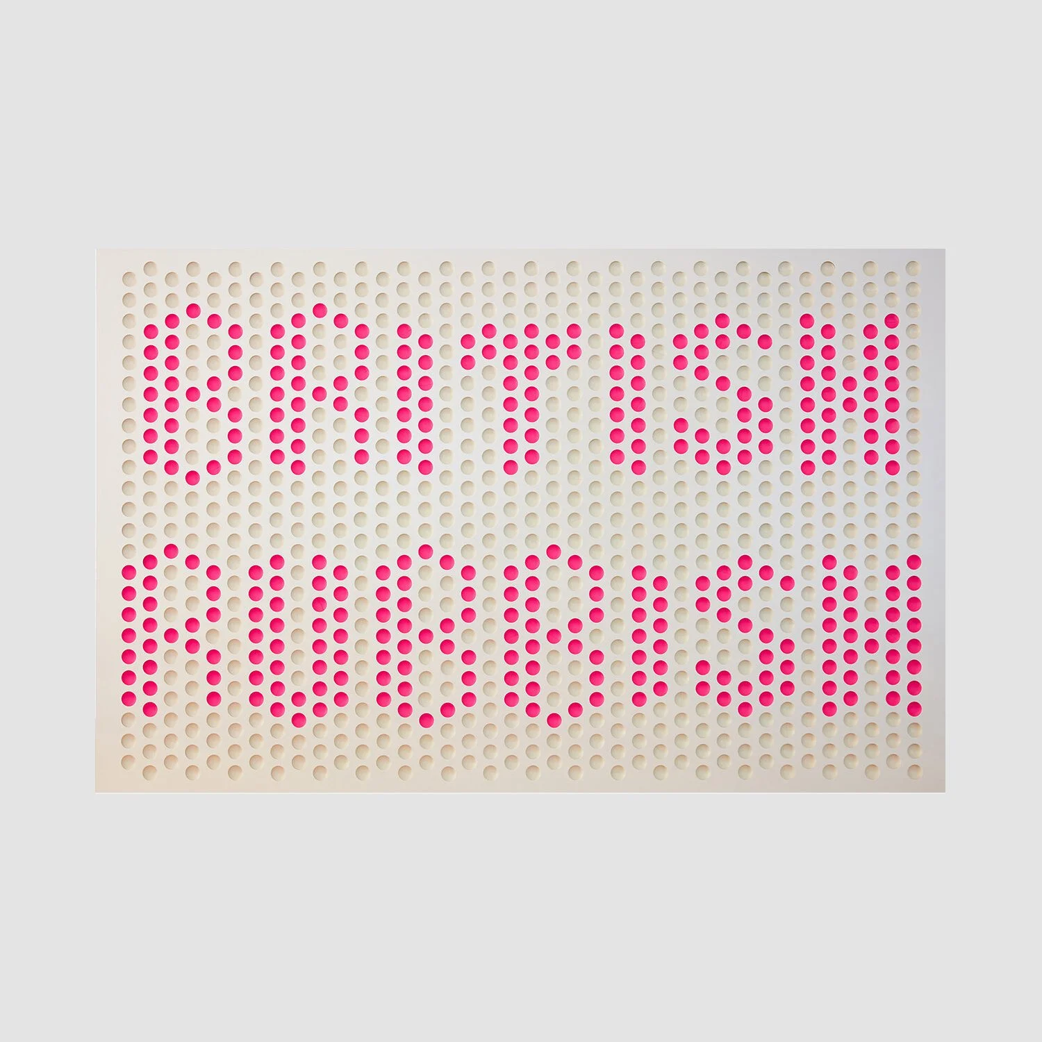 Richard Moss, British Rubbish (back), 2018, Tennis balls on board, organic fabric dye, 125 x 245 cm