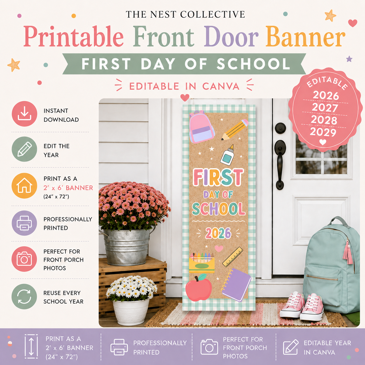 Printable First Day of School Banner