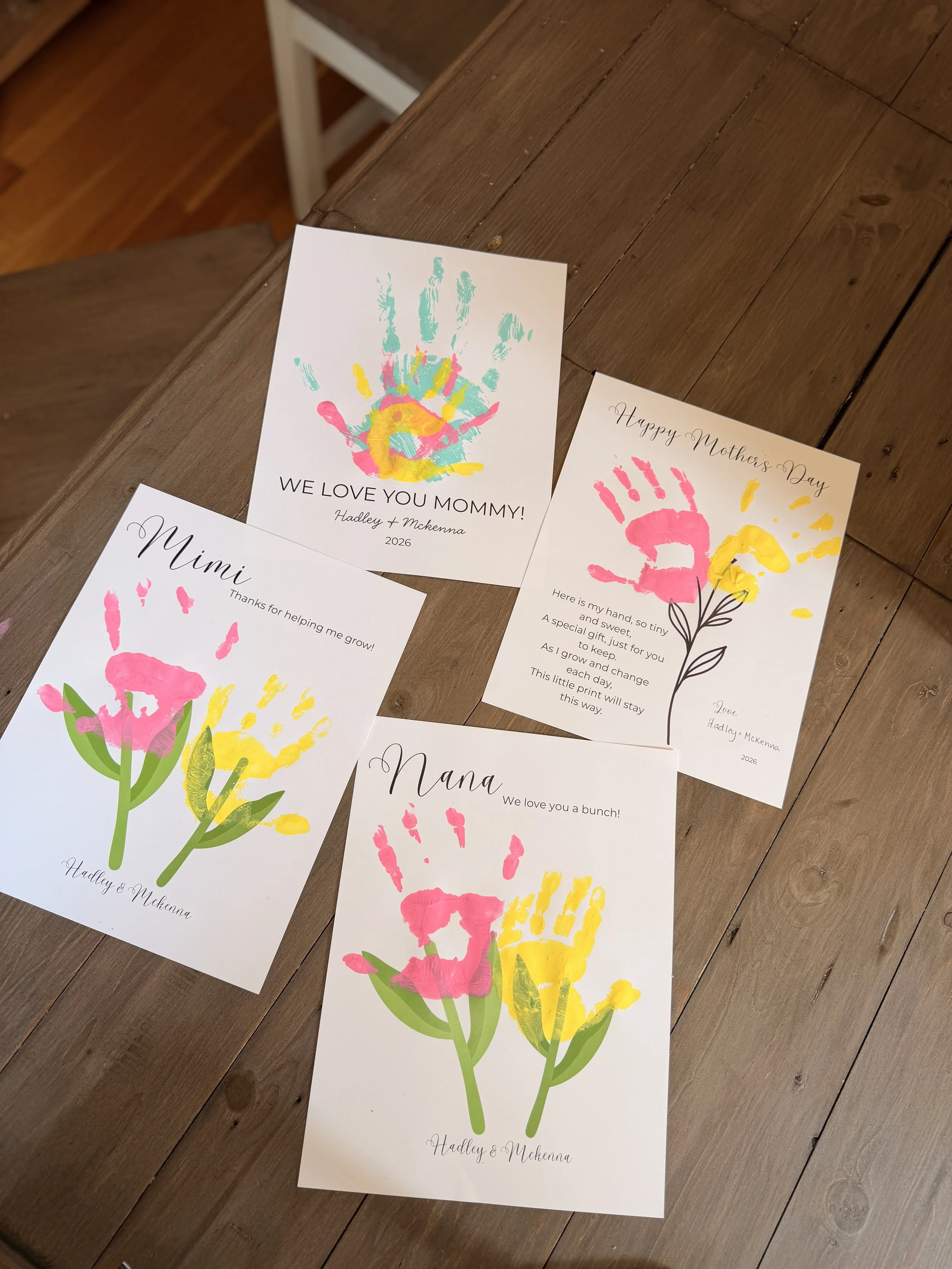 Mother’s Day Handprint Craft Printable | Kids Handprint Art Gift for Mom, Nana & Mimi | DIY Keepsake Download