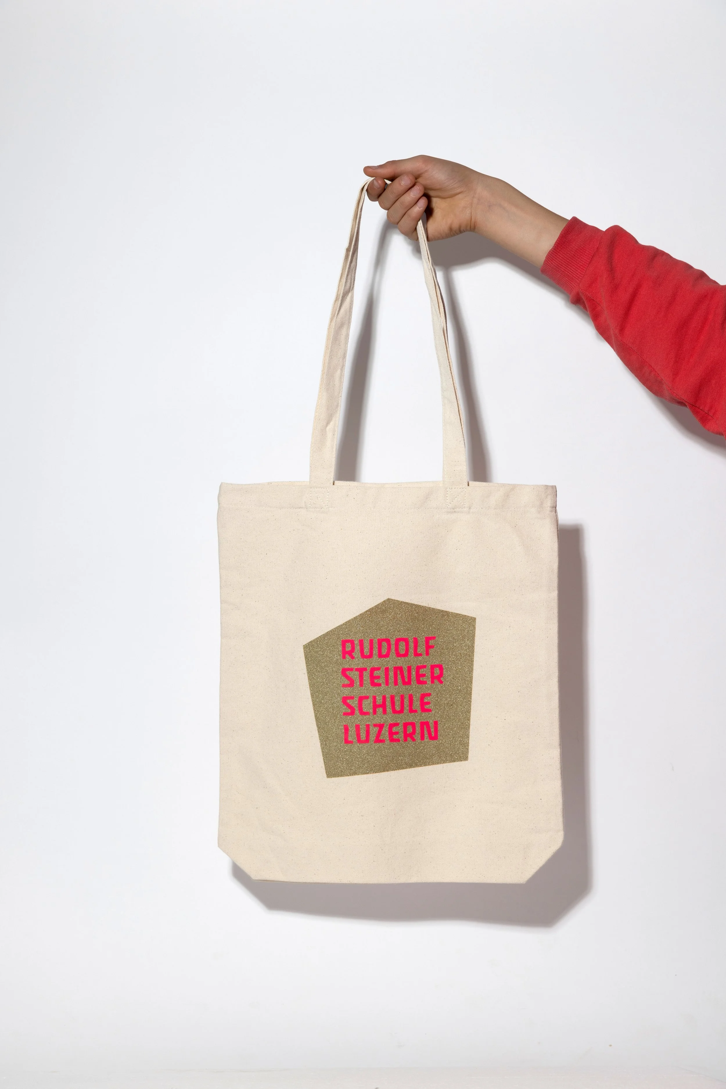 Stofftasche natur mit langen Henkeln