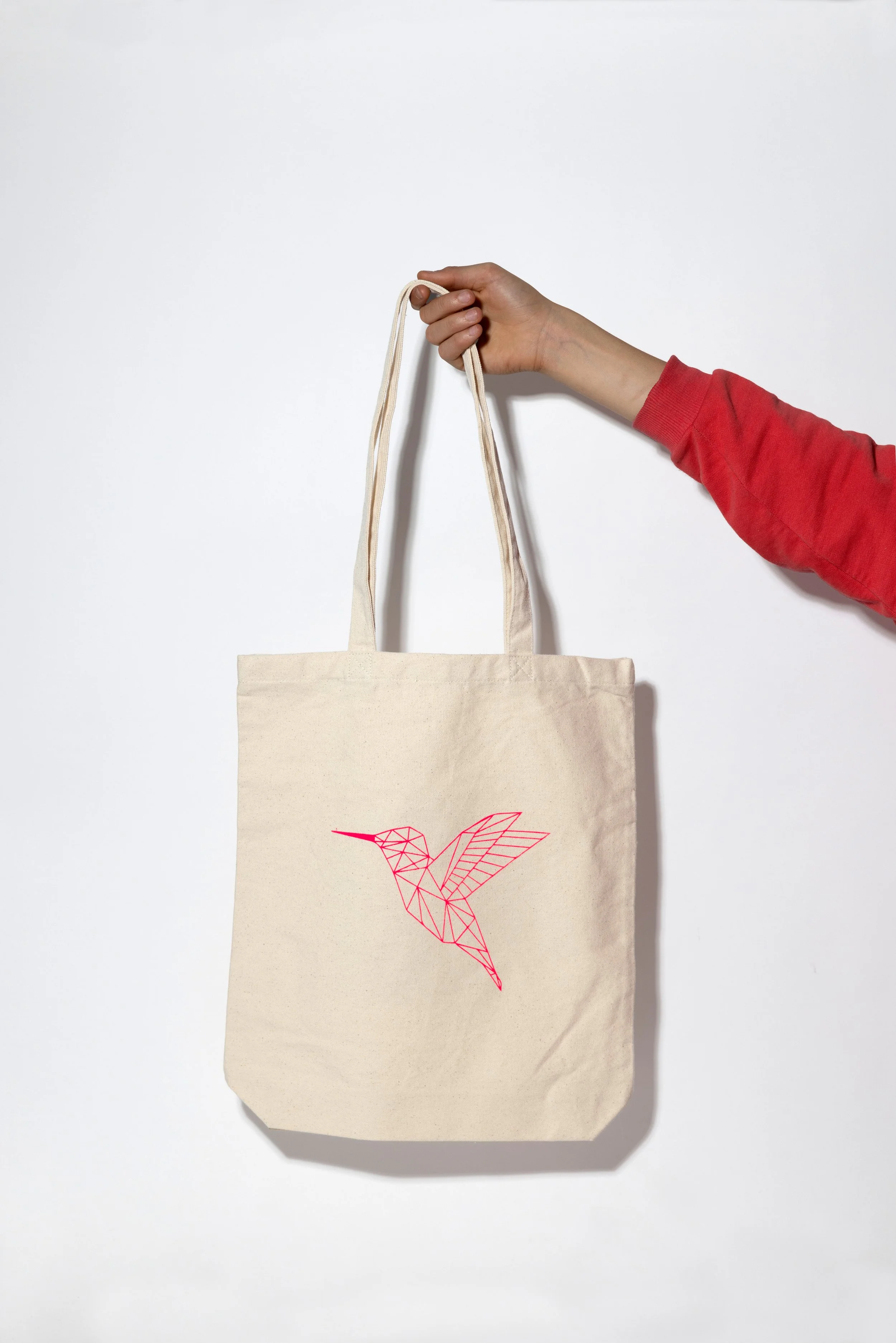 Stofftasche natur mit langen Henkeln