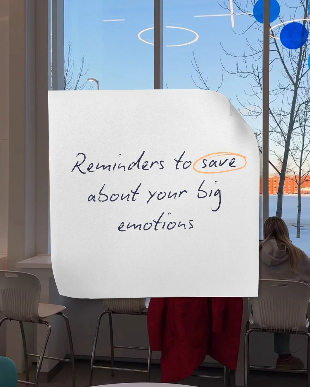 Little reminders for when your emotions are loud and your brain is tired..
Save these for the days you need them most 🫶

If you want more tools like this, thryvspace.ca has student-friendly support and resources 💛

_
student mental health, emotiona