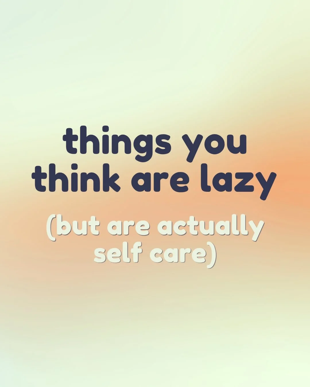 Sometimes what we&rsquo;re calling &ldquo;being lazy&rdquo; is actually us just making decisions to prevent burnout. 

I&rsquo;m trying to reframe my mindset around productivity this month, and that means recognizing all of the little things that are