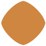 Brown geometric shape with rounded edges.