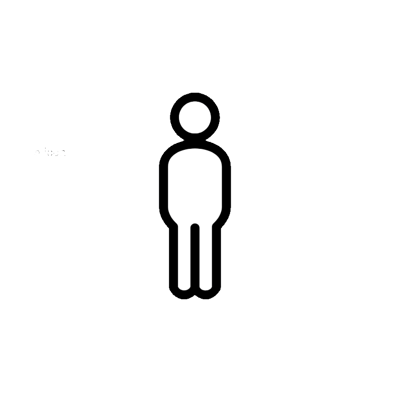 Black and white icon of a person.