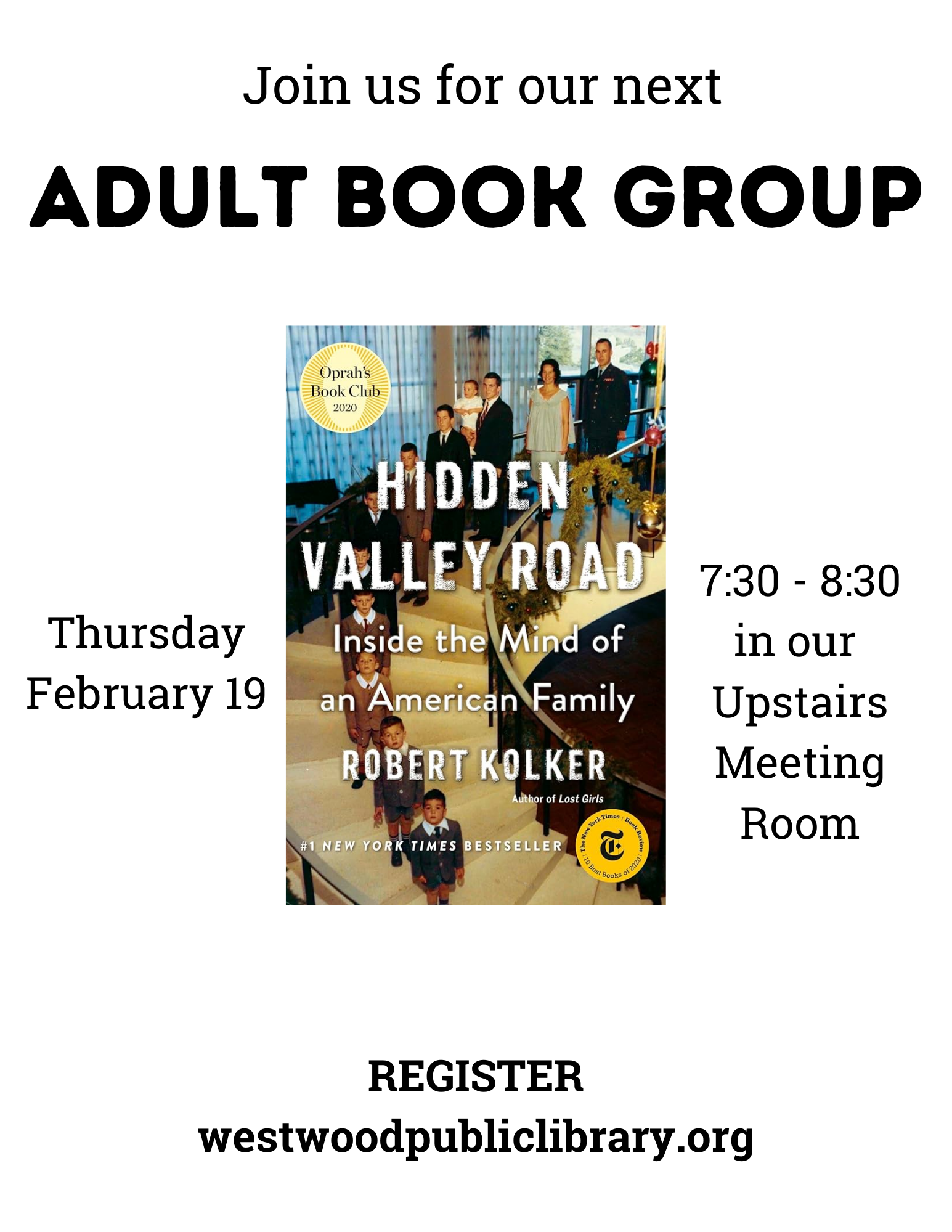 February Adult Book Group: Hidden Valley Ranch