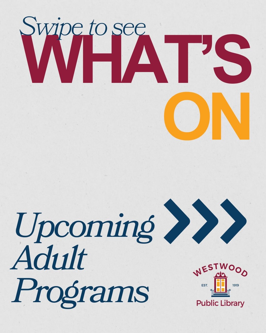 We have a full lineup of programs this February! Swipe to check them out ➡️
Join us for virtual author talks, a live jazz concert, an informative presentation on artificial intelligence, garden club speaker presentations, book discussion groups, our 