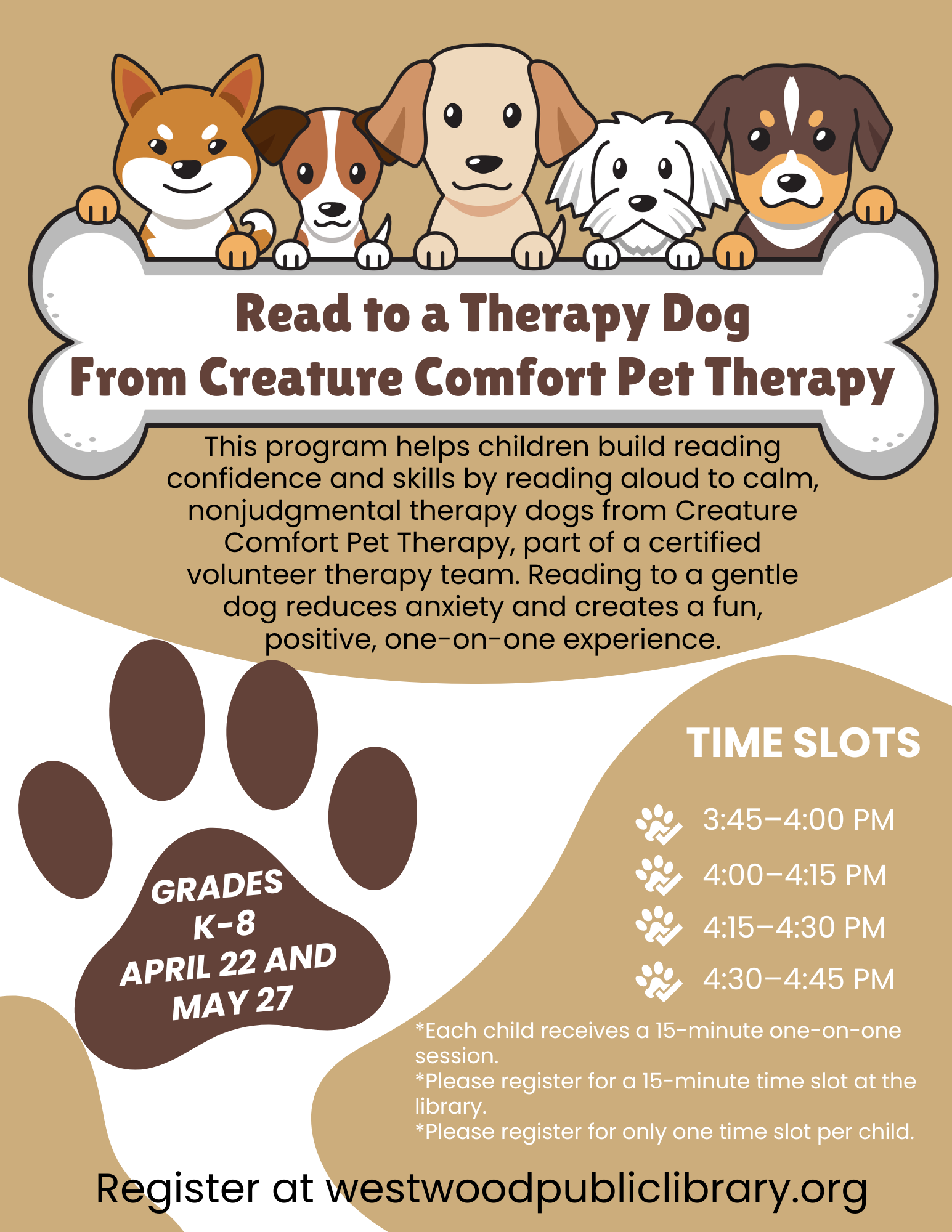read to a therapy dog
