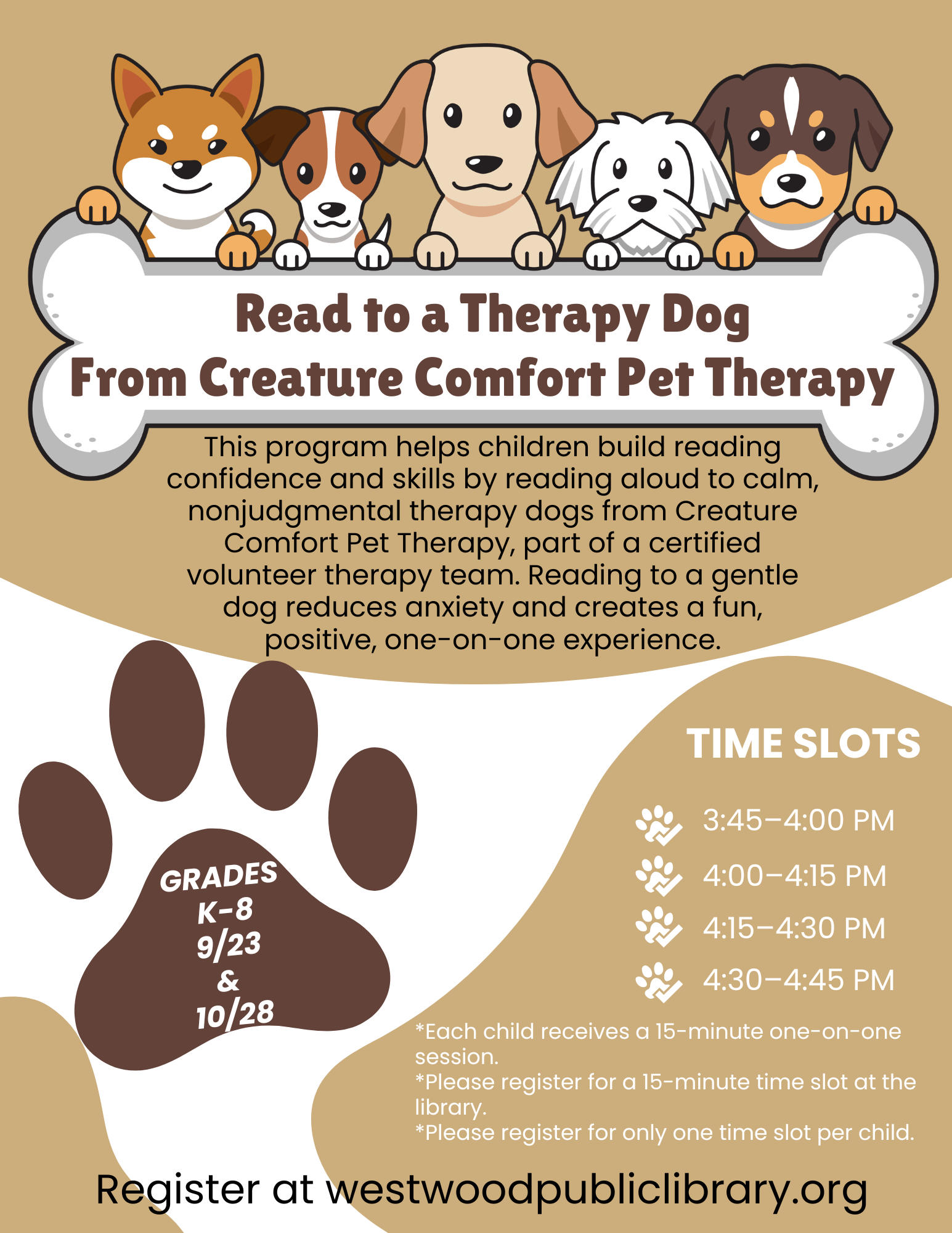read to a therapy dog