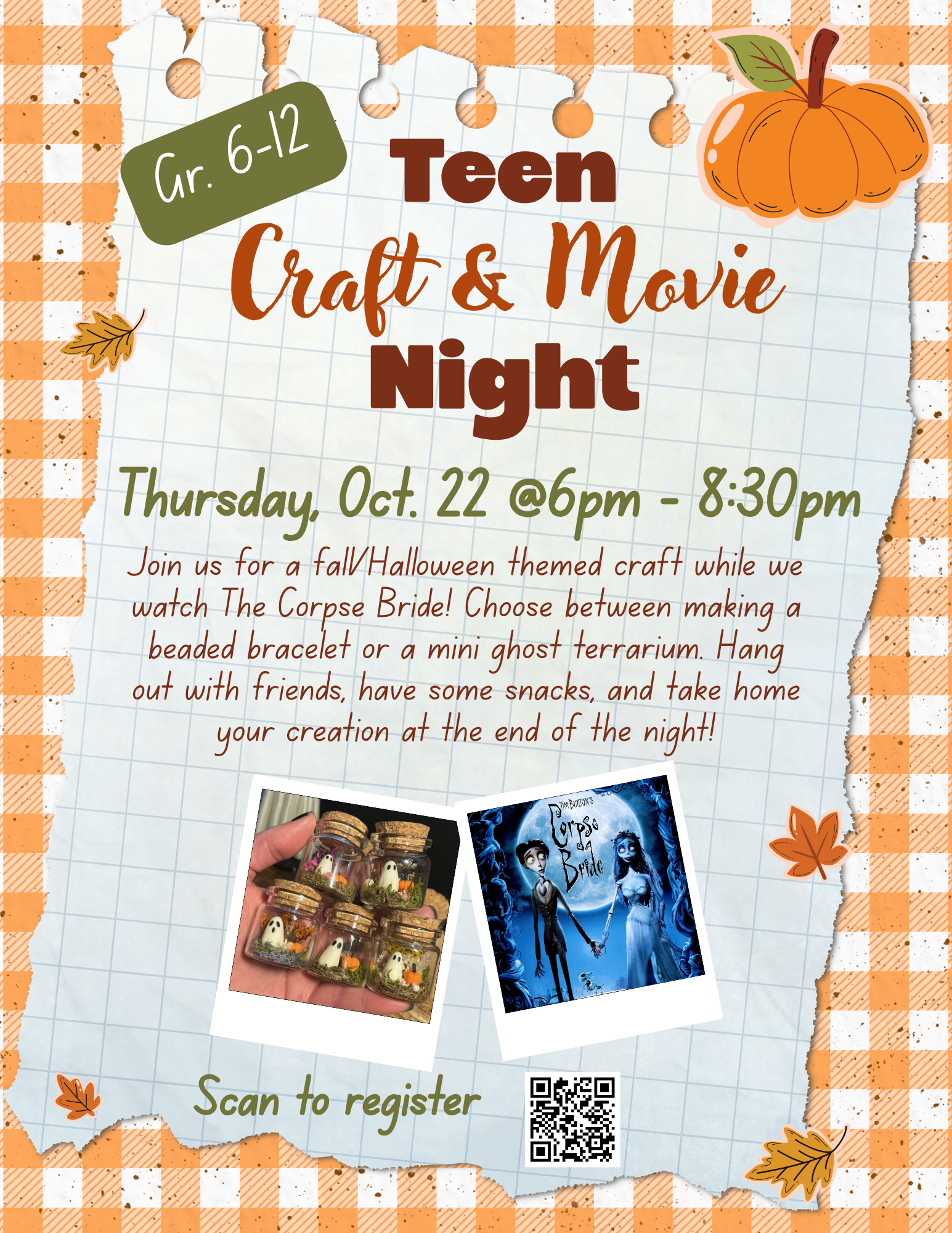 Orange White and Olive Fall Craft Night Flyer.png
