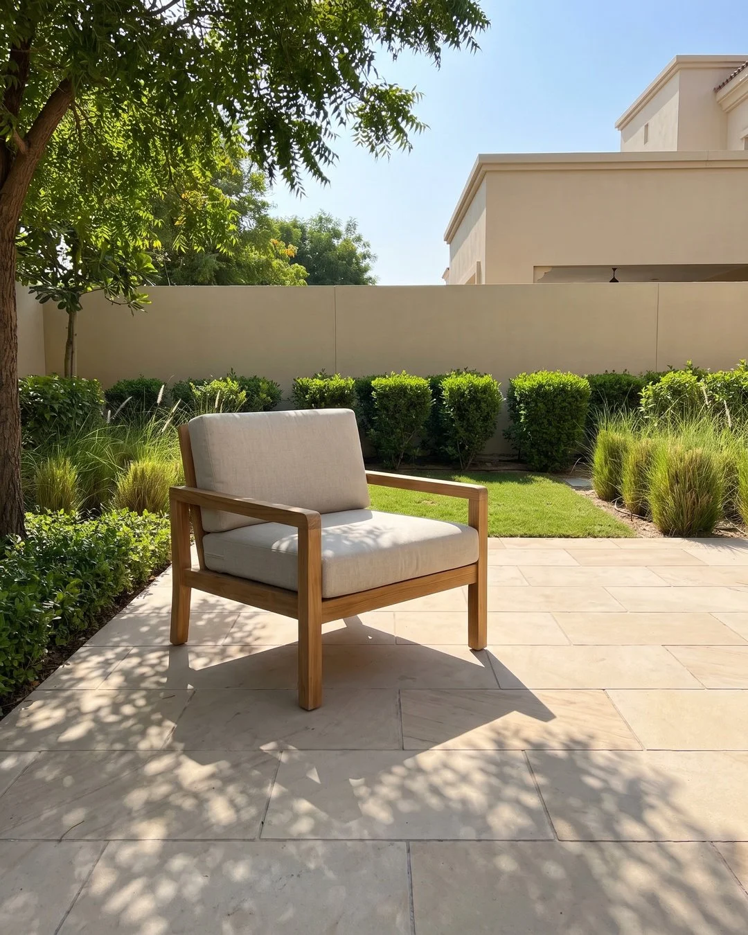 Think about the last time you sat down in your own garden. Count the chairs that were out. Then count the ones anyone actually used.

Most villa gardens here are furnished for the evening you host &mdash; a long table, a wide sofa, room for twelve. T