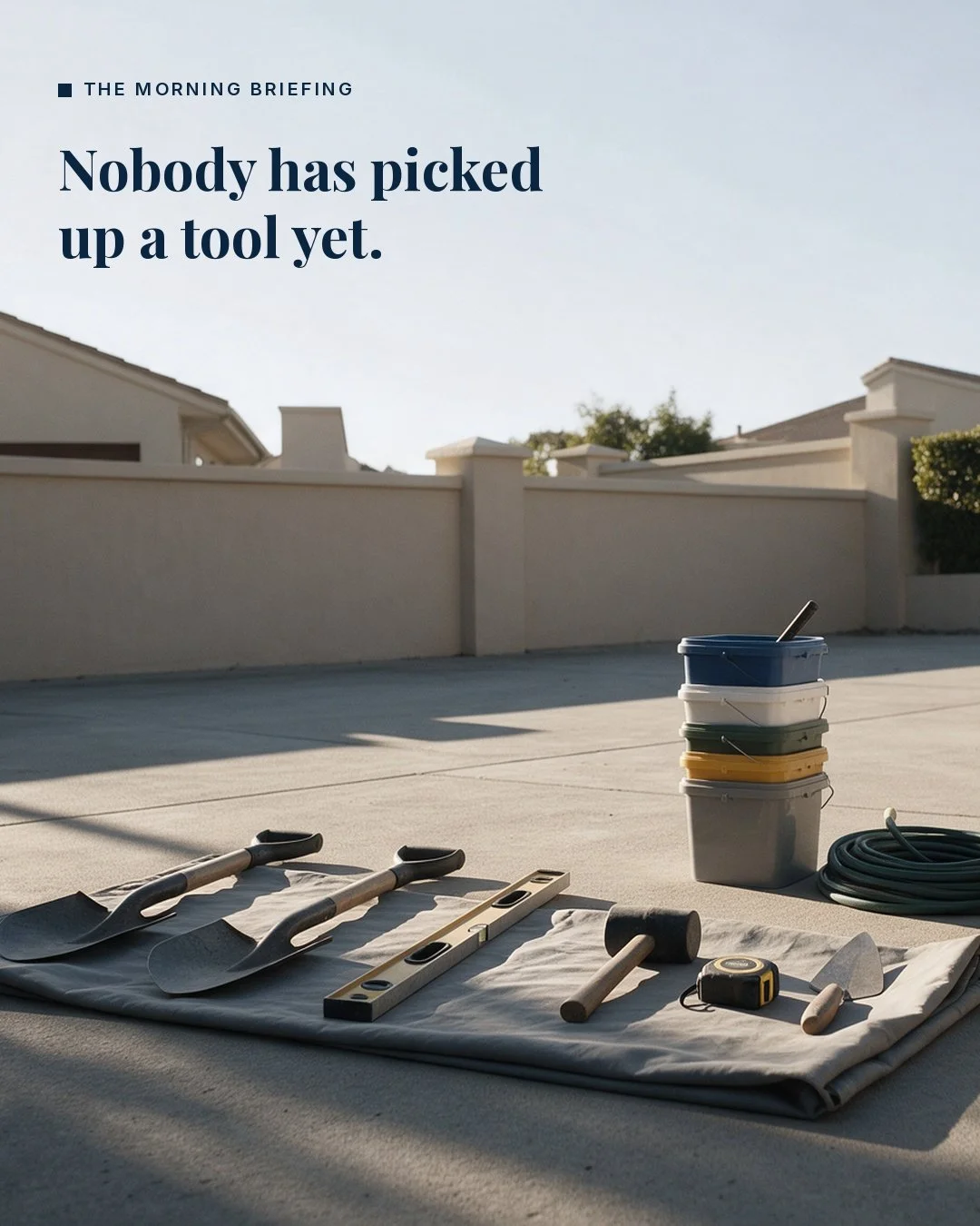 The back of a van.

That is where your garden starts most mornings &mdash; not with a machine, but with a short conversation before anyone lifts anything.

Three things get agreed at the gate:

What finishes today. The one piece of work that has to b