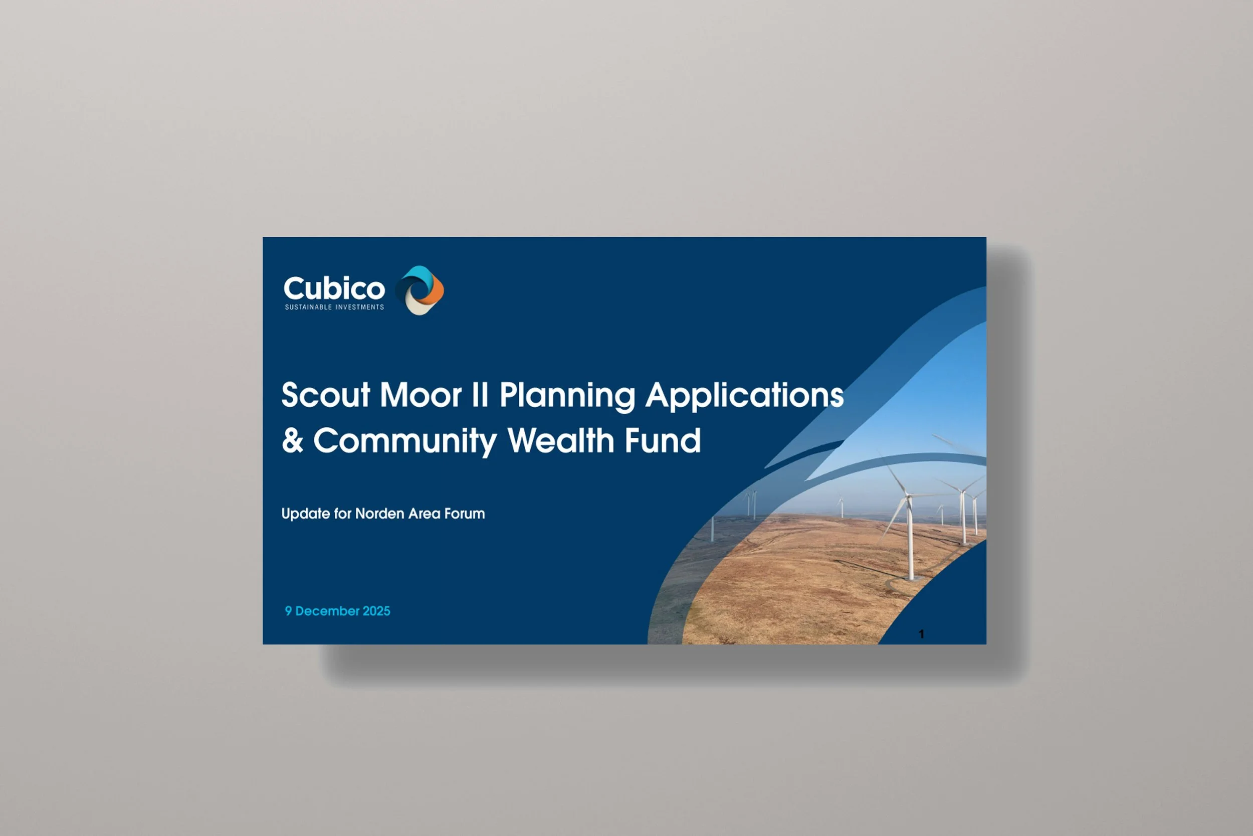 Front cover of a presentation