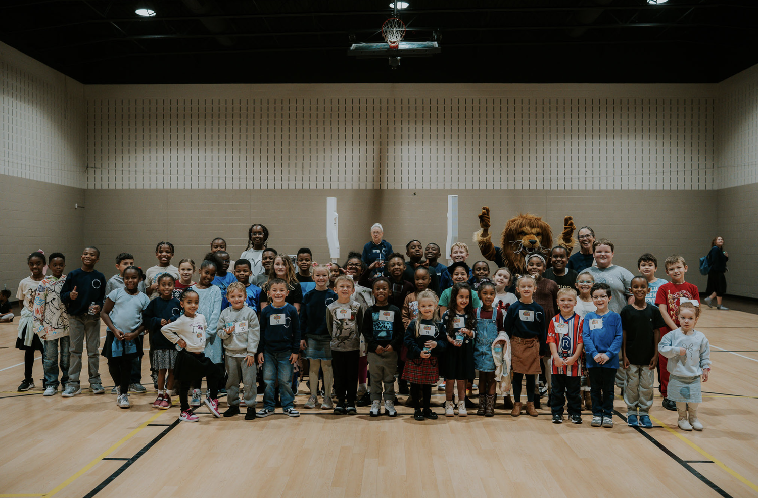 New Life Academy students in the gym