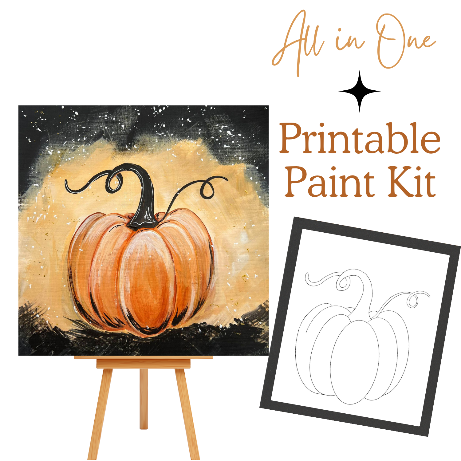 MAGICAL PUMPKIN   All-In-One Printable Kit | Instant Download| Tracer| Instruction| Supply List | Bonus | Great  Host a Friends' Paint Night