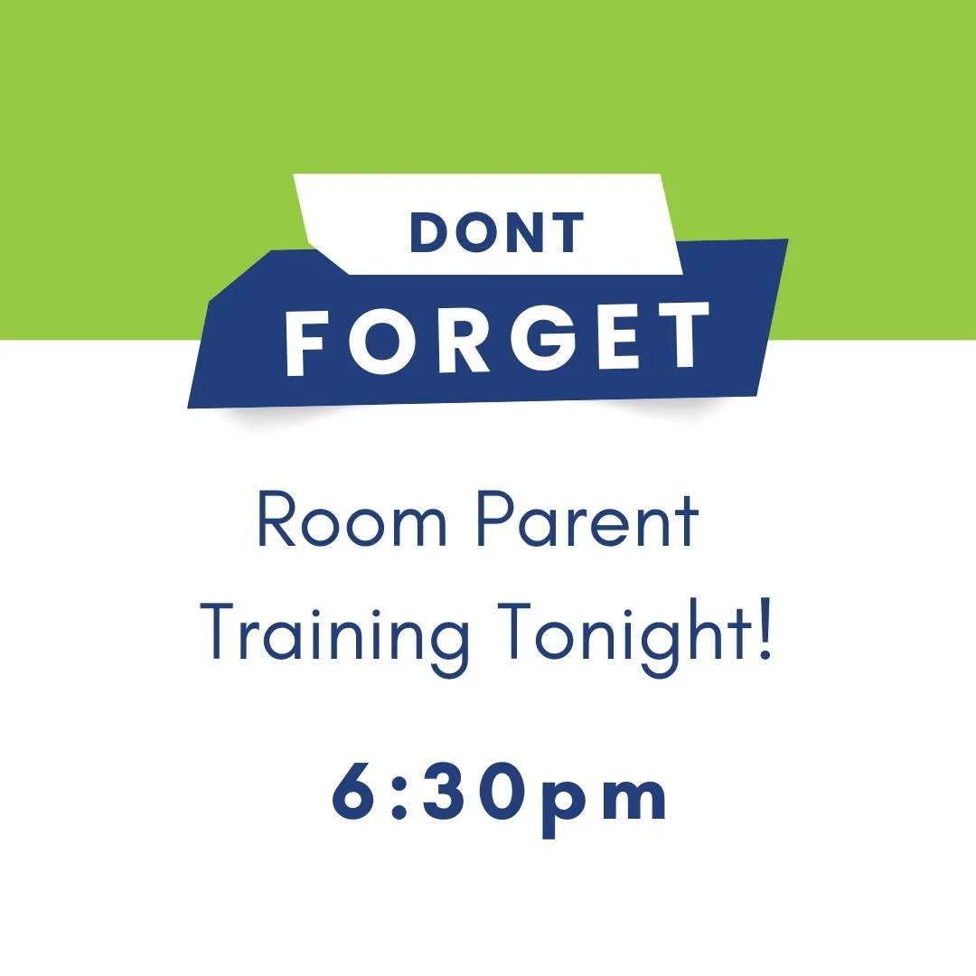 Reminder, JG Families!
Room Parent Training is happening TONIGHT! 
If you&rsquo;ve signed up to be a room parent this year (thank you! 🙌), please join us this evening for a quick training session to get all the tools and info you&rsquo;ll need to su