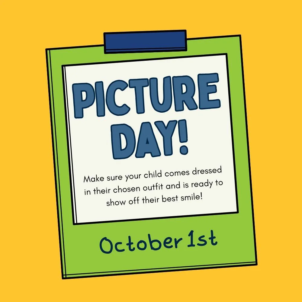 Reminder that TOMORROW, Oct. 1st  is fall picture day! Come dressed in your favorite outfit and brightest smile. 📸😁
