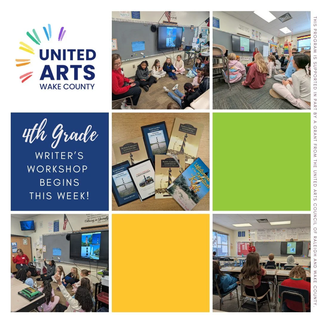 Author Diane Silcox-Jarrett will be leading our 4th graders in a week-long writer&rsquo;s workshop and residency this Monday&ndash;Friday!

Her program, &ldquo;North Carolina Lighthouse Residency,&rdquo; was selected to support the 4th grade curricul