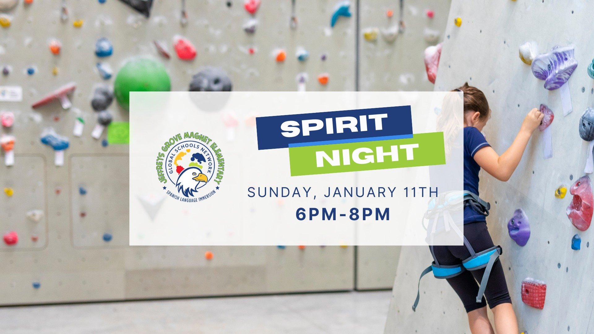 Get ready to climb and support our school! 🧗&zwj;♀️
Join us for Triangle Rock Club Spirit Night on January 11th from 6&ndash;8 PM for an exciting evening the whole community will love&mdash;no experience needed!

✨ What to expect:
&bull; Two hours o
