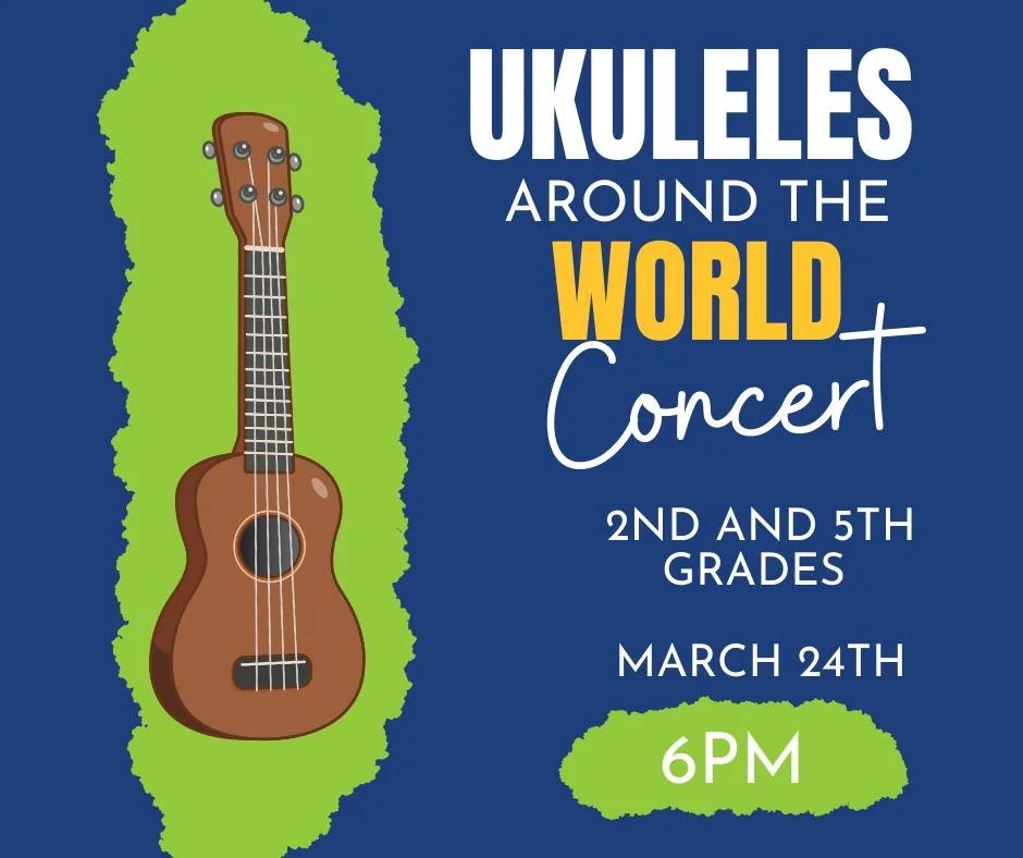 🌎🎶 Join us for a special evening of music as our 2nd and 5th grade students present &ldquo;Ukuleles Around the World&rdquo; 🎶🌎 

Our students have been hard at work learning songs and practicing their ukulele skills, and they&rsquo;re excited to 